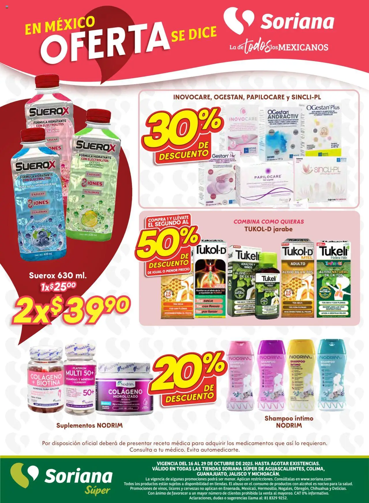 Nuevas ofertas de Soriana válidas en toda la República Mexicana desde el 16.10.2025. ¡Encuentra las mejores ofertas en Soriana - Preciazazaso Súper: Ags, Col, Gto, Jal, Mich! | Página: 35 | Productos: Azúcar, Lima, Kiwi, Vitaminas