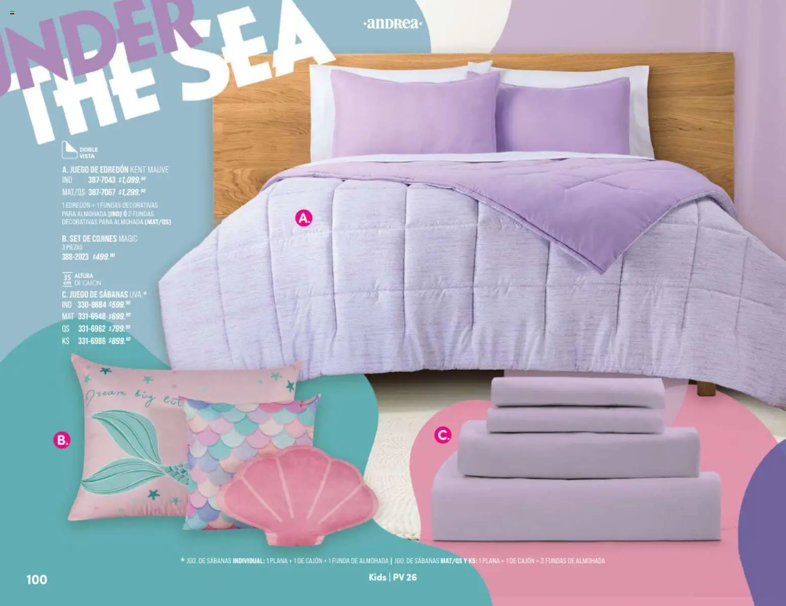 Nuevas ofertas de Andrea válidas en toda la República Mexicana desde el 25.01.2026. ¡Encuentra las mejores ofertas en Andrea catálogo Home! | Página: 100 | Productos: Juego, Funda de almohada, Almohada, Sabanas