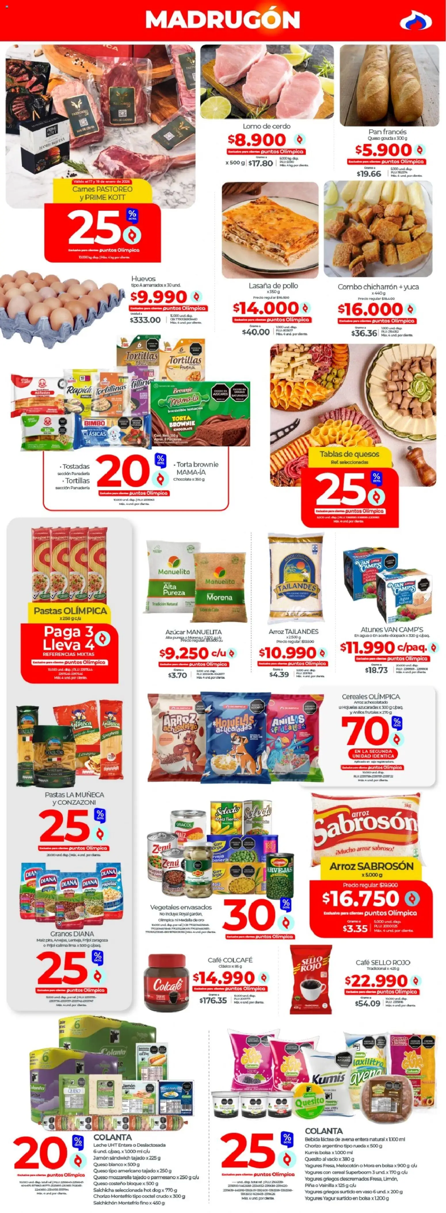 Olímpica revista - valida desde el 17.01.2026 | Página: 2 | Productos: Fríjoles, Avena, Jamón, Aceite