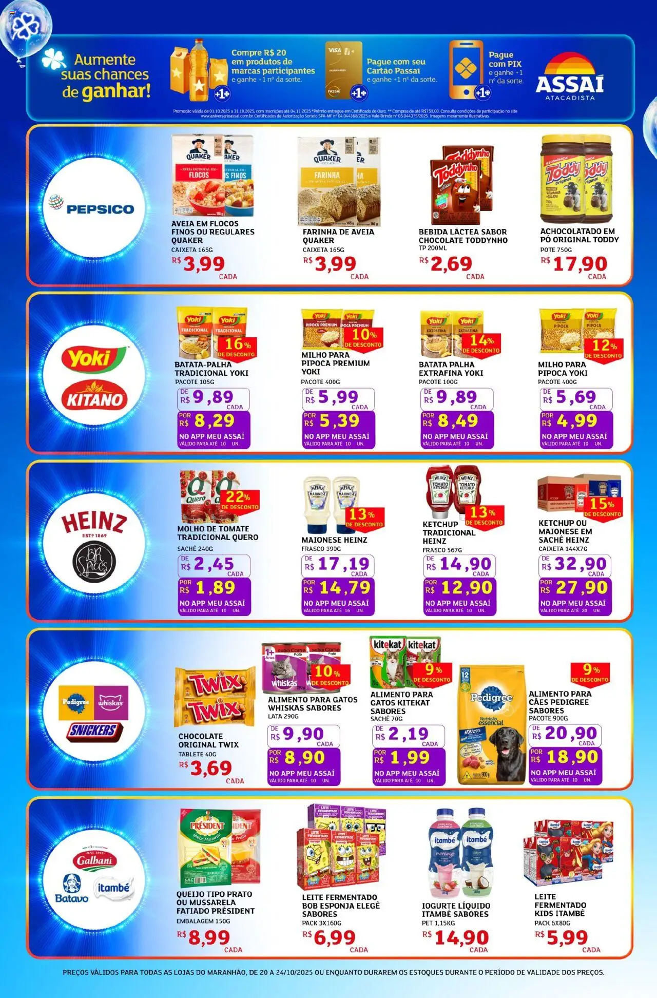 Assaí Atacadista Folheto - válido de 20.10.2025 | Página: 4 | Produtos: Molho de tomate, Achocolatado, Ketchup, Batata