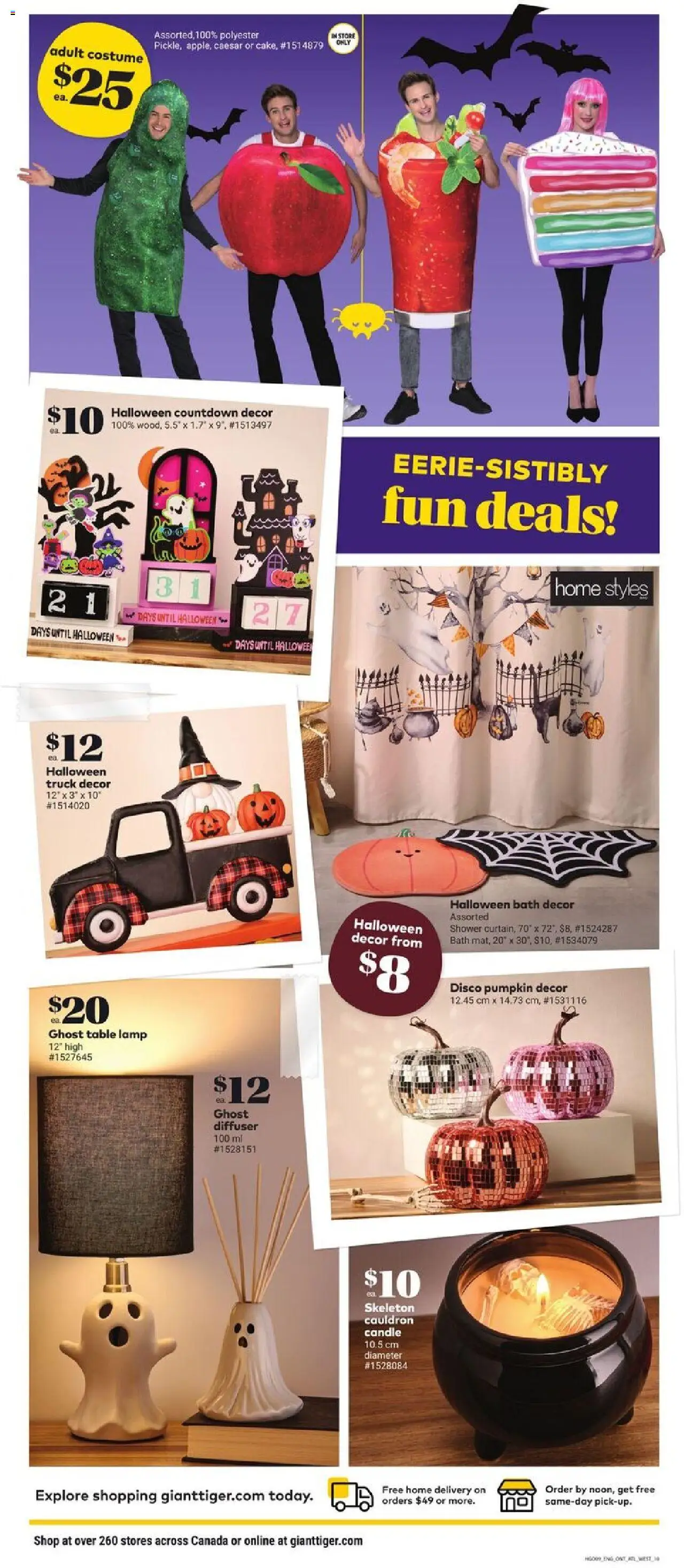 Giant Tiger flyer valid from 01.10.2025 | Page: 12 | Products: Bath, Shoes, Lamp, Pumpkin