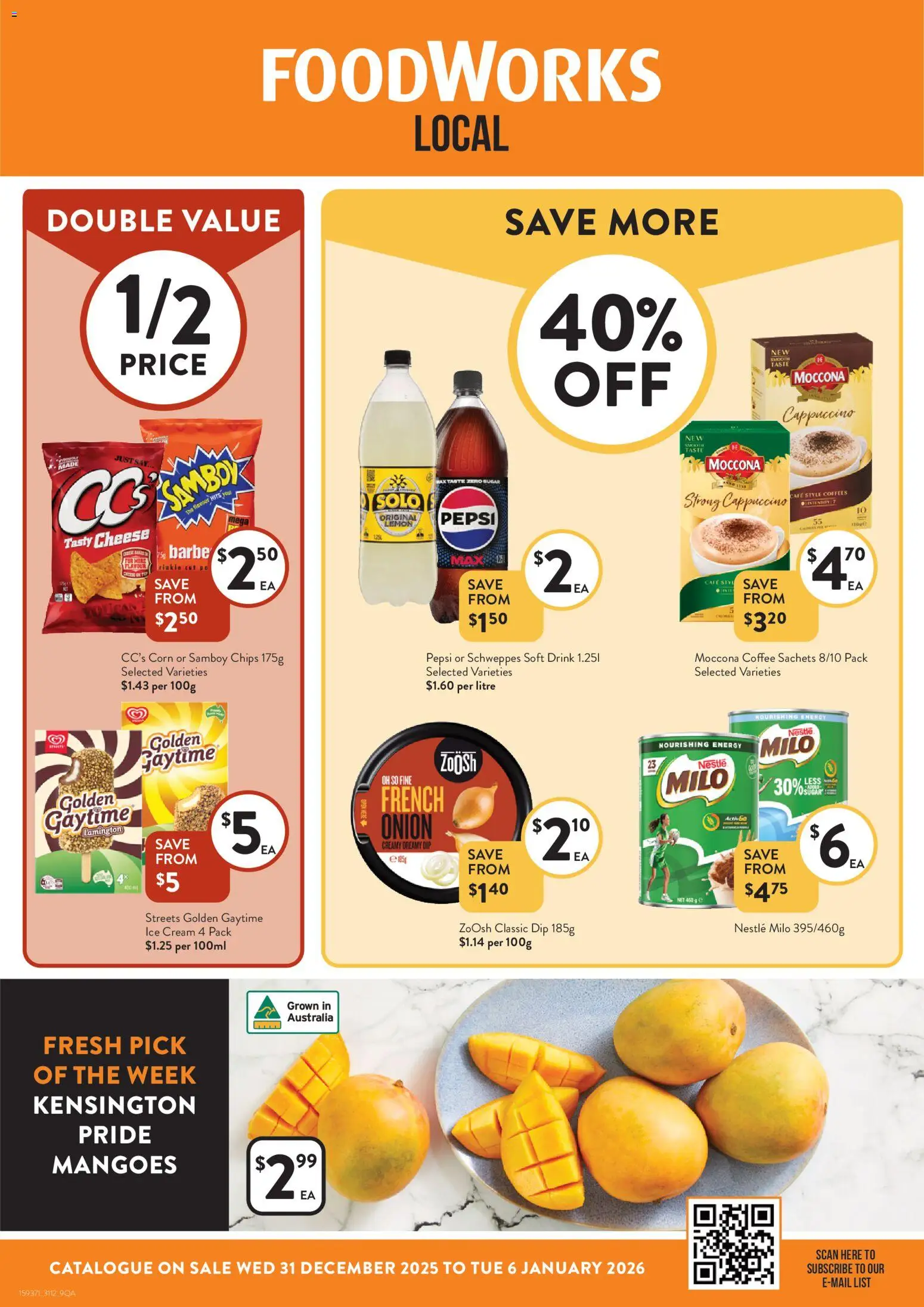 Foodworks catalogue - valid from 31.12.2025 | Page: 1 | Products: Chips, Cream, Lemon, Moccona