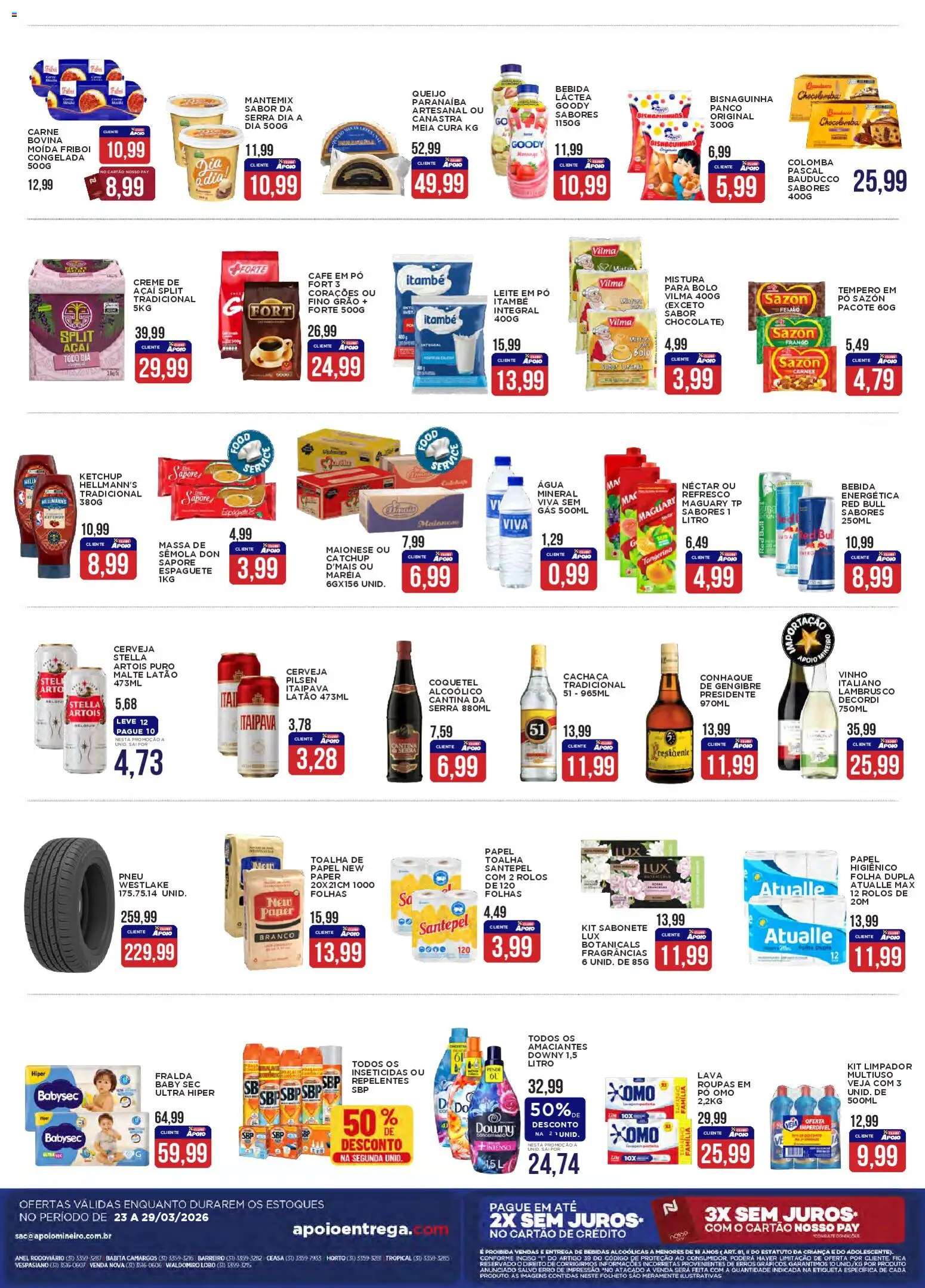 Apoio Mineiro Folheto - válido de 23.03.2026 | Página: 2 | Produtos: Refresco, Cachaça, Massa, Açaí