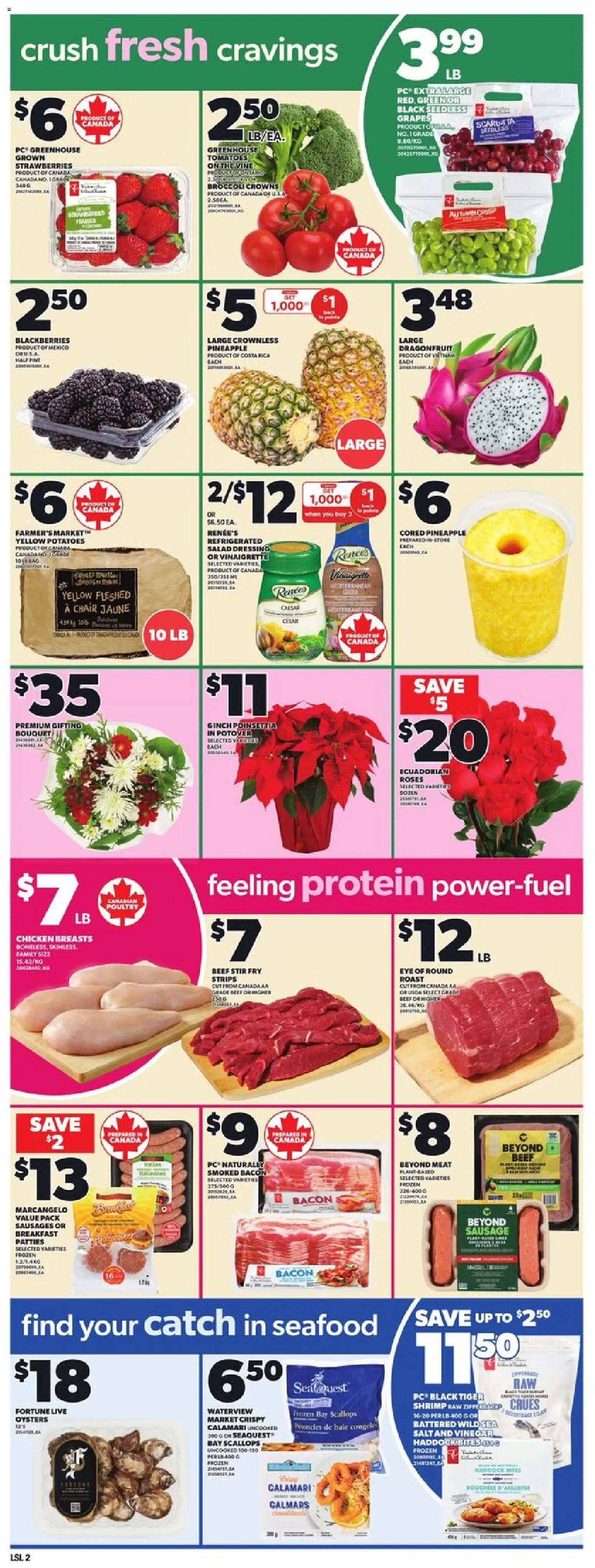 Loblaws flyer valid from 20.11.2025 | Page: 5 | Products: Salad, Chicken breasts, Potatoes, Chair