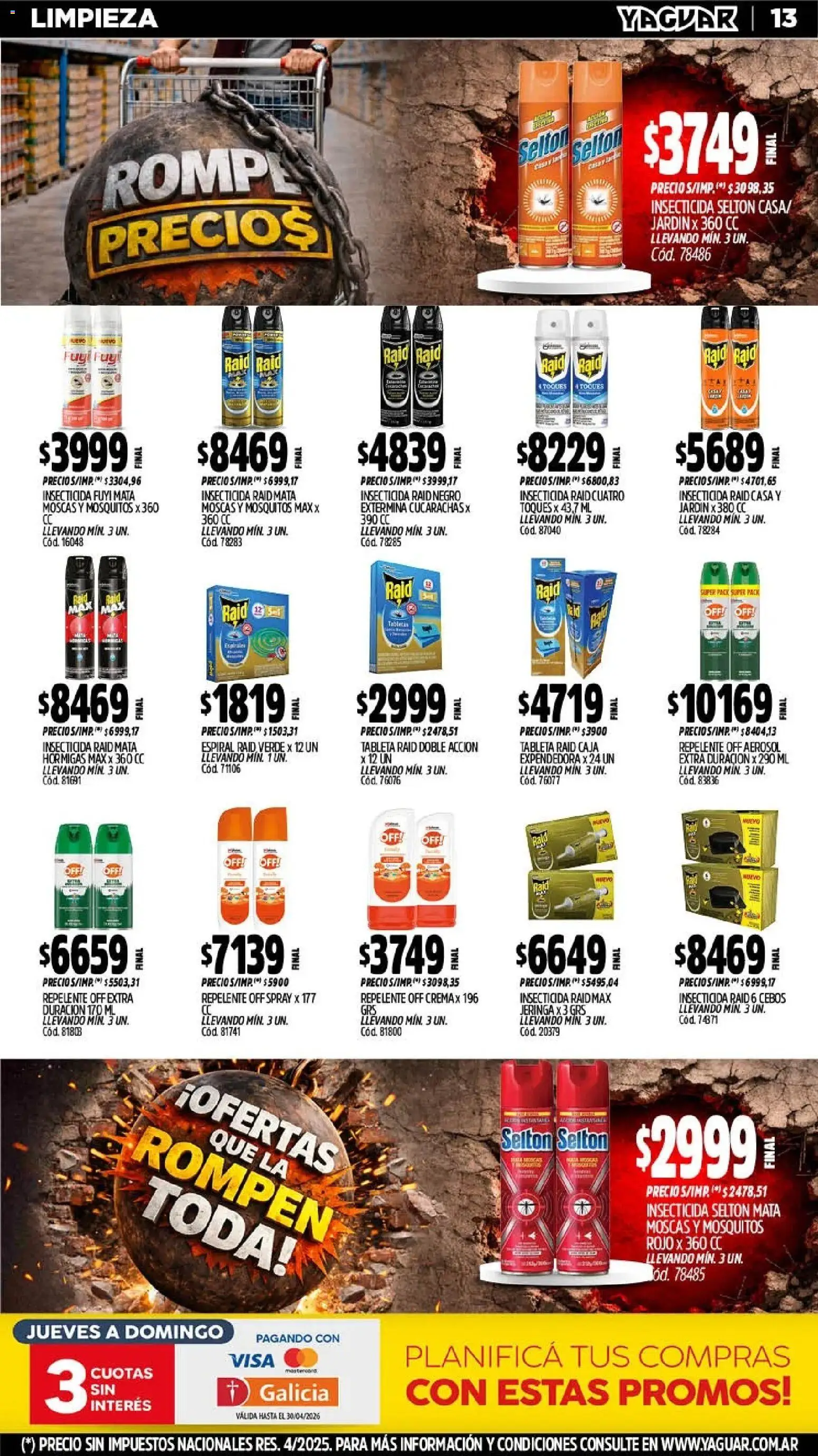 Yaguar - Oferta Semanal Misiones │ válido desde el 20.04.2026 | Página: 13 | Productos: Tableta, Repelente, Insecticida, Caja