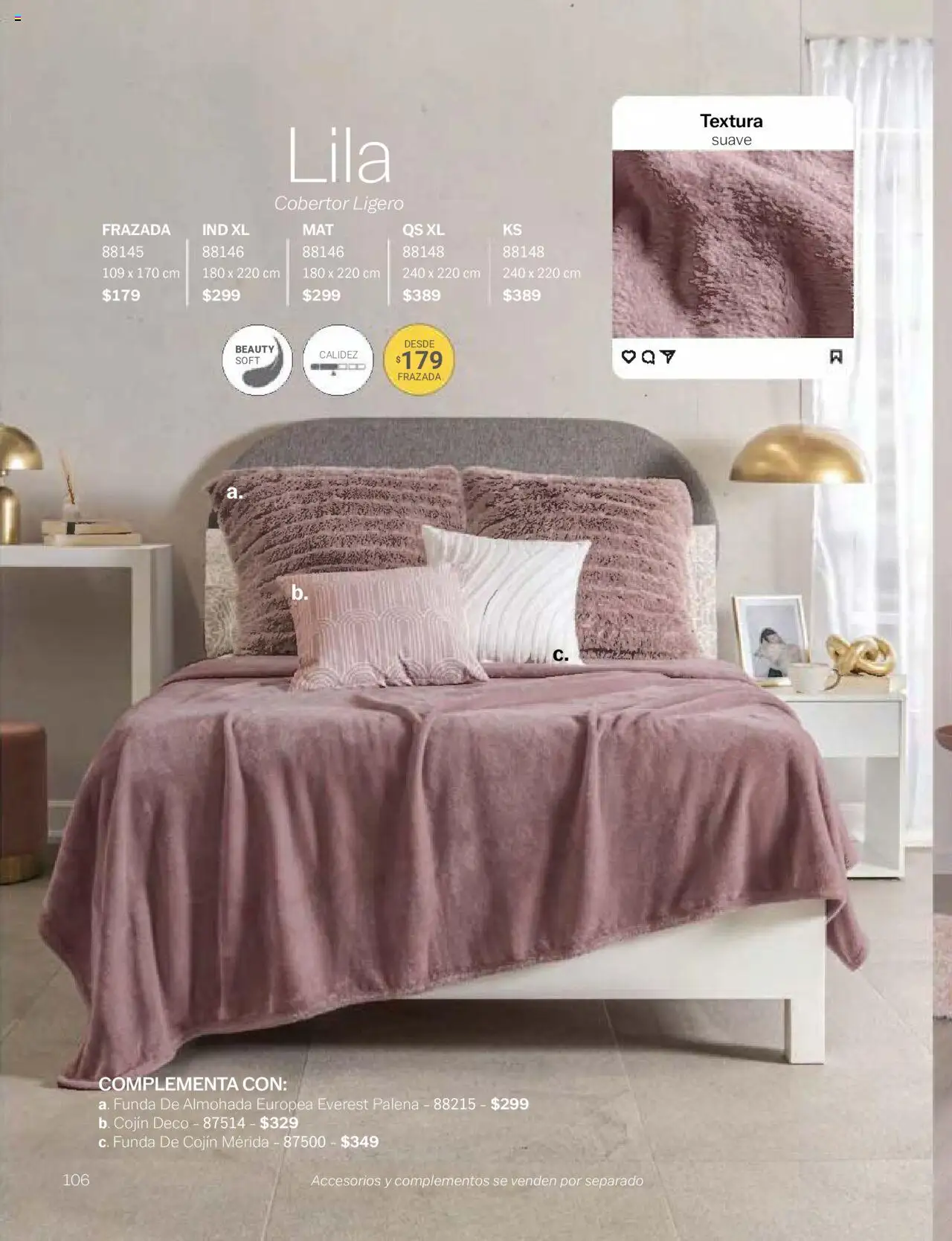 Nuevas ofertas de Vianney válidas en toda la República Mexicana desde el 24.01.2025. ¡Encuentra las mejores ofertas en Vianney catálogo Chavos! | Página: 108 | Productos: Cobertor, Funda, Funda de almohada, Almohada