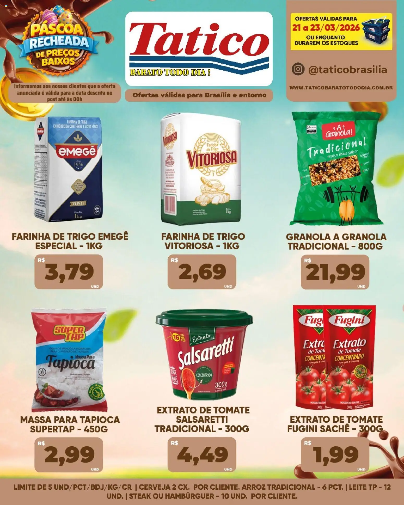 Tatico Folheto - válido de 21.03.2026 | Página: 5 | Produtos: Leite, Cerveja, Granola, Hambúrguer