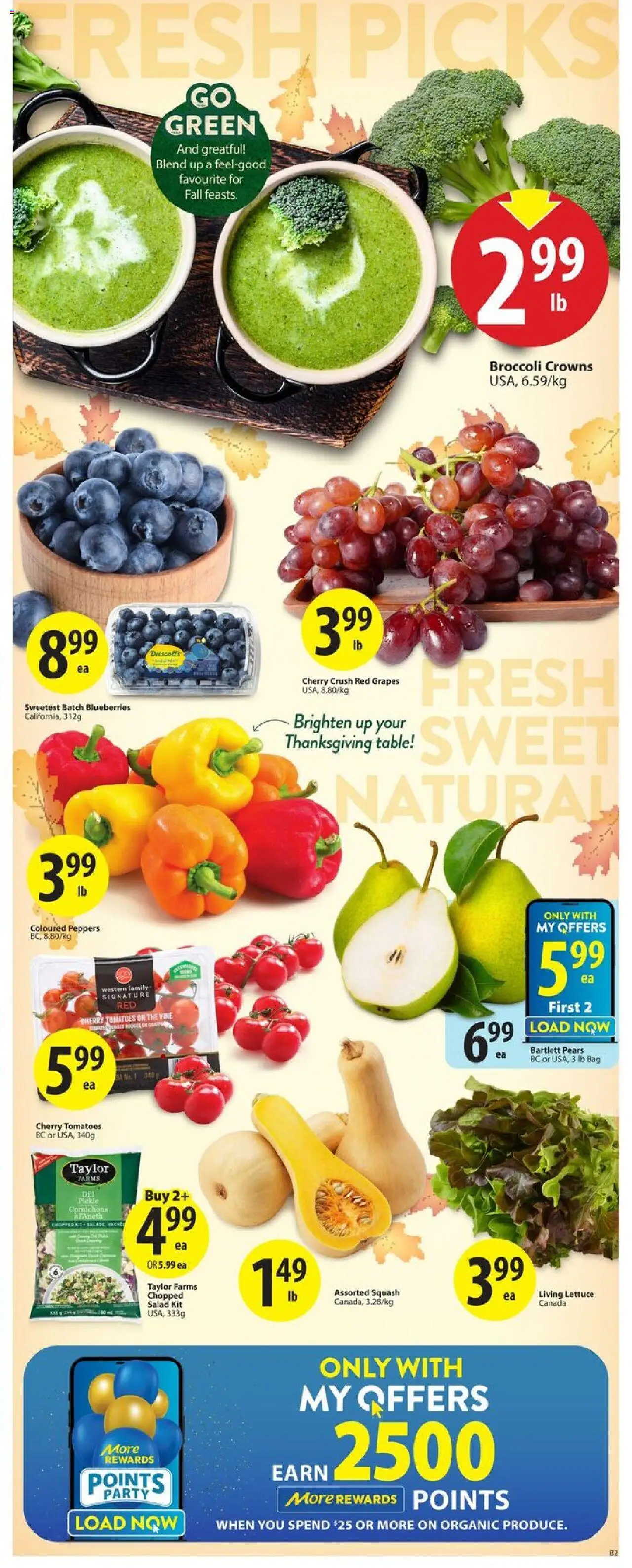 Save on foods flyer valid from 02.10.2025 | Page: 6 | Products: Salad, Bag, Table, Tomatoes