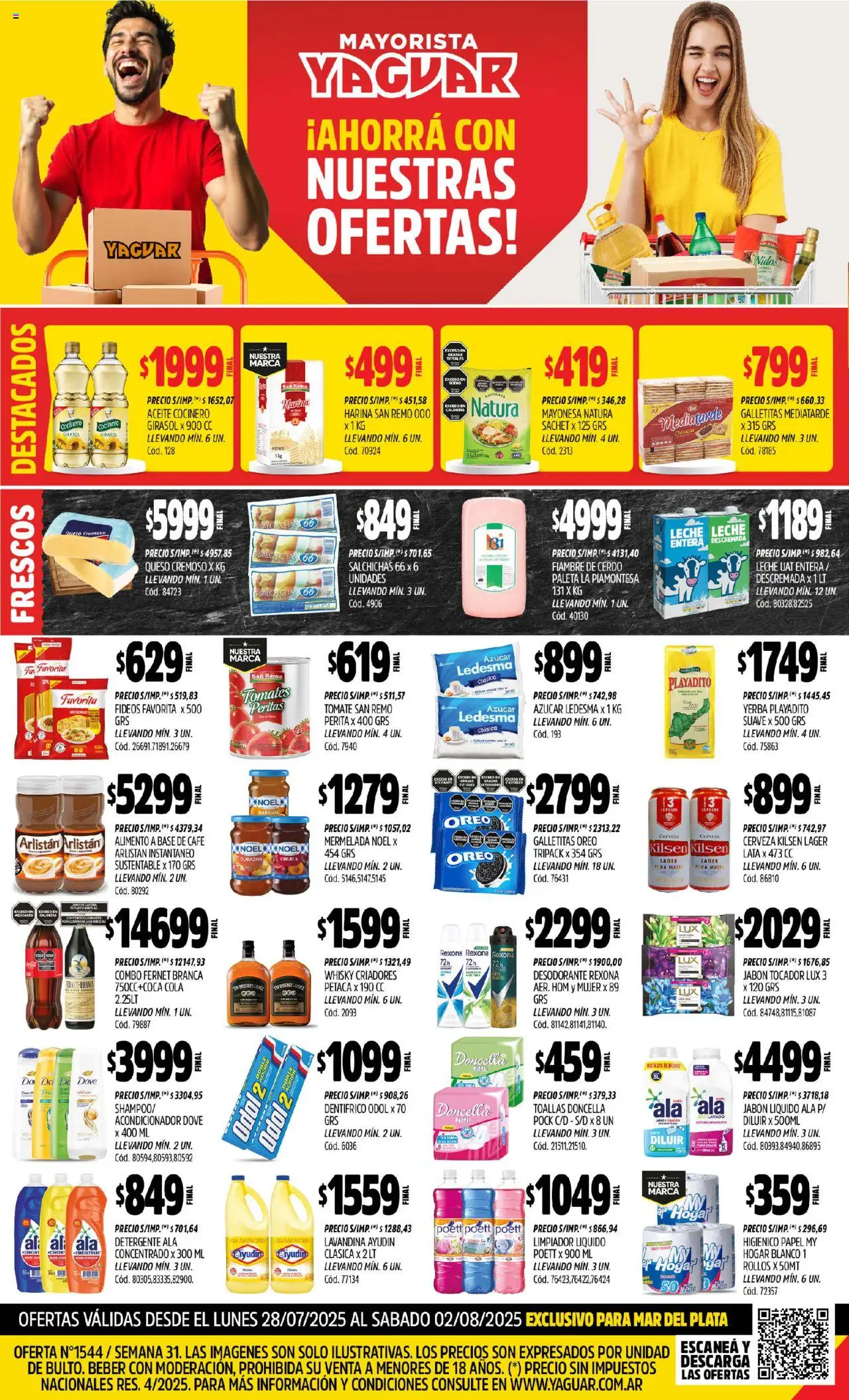 Yaguar - Mar del Plata │ válido desde el 28.07.2025 | Página: 1 | Productos: Detergente, Leche, Café, Limpiador