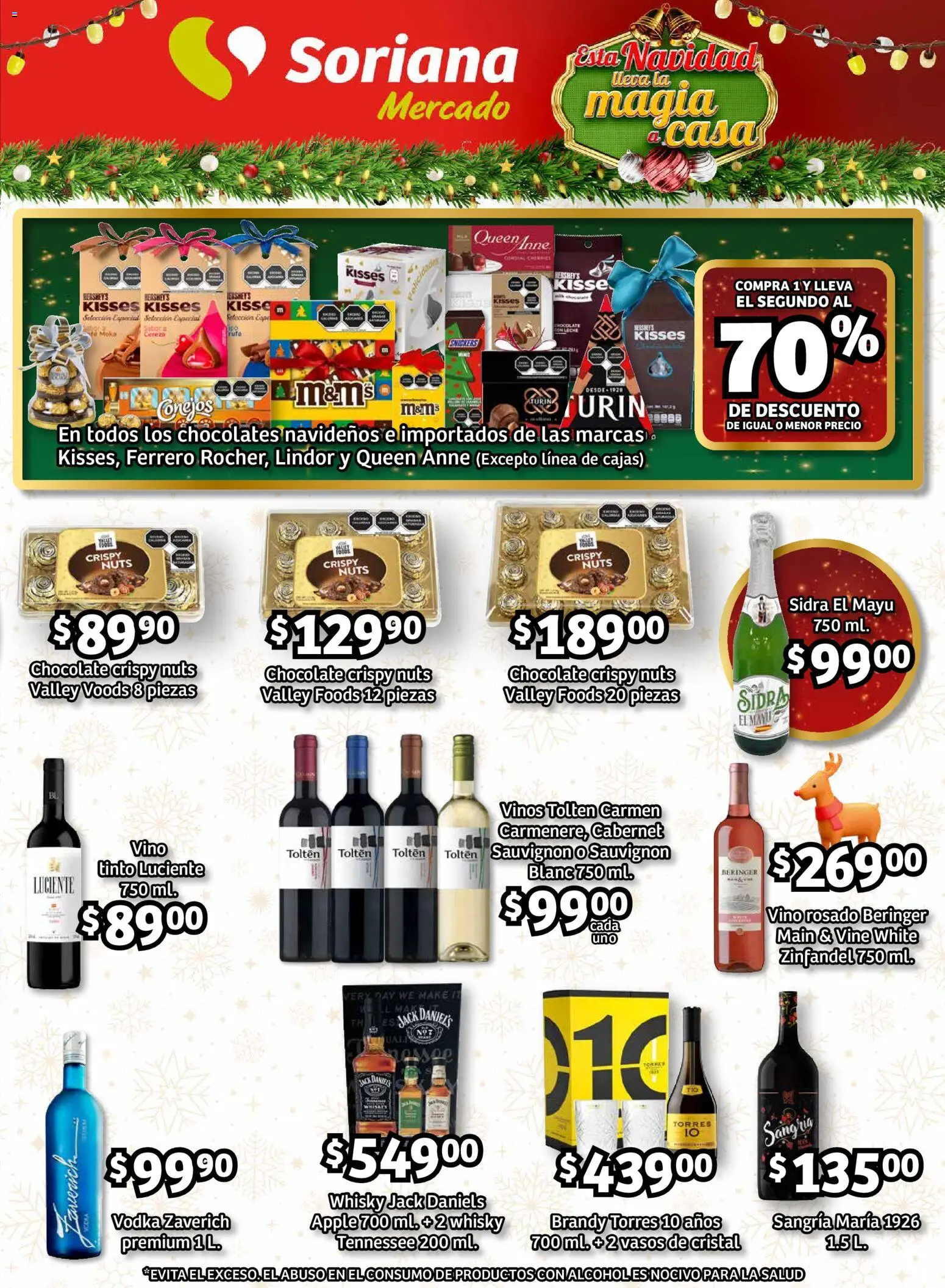 Nuevas ofertas de Soriana válidas en toda la República Mexicana desde el 11.12.2025. ¡Encuentra las mejores ofertas en Soriana - Pesito Valedor Mercado: Ags, Col, Gto, Jal, Mich! | Página: 13 | Productos: Chocolate, Vasos, Vodka, Whisky