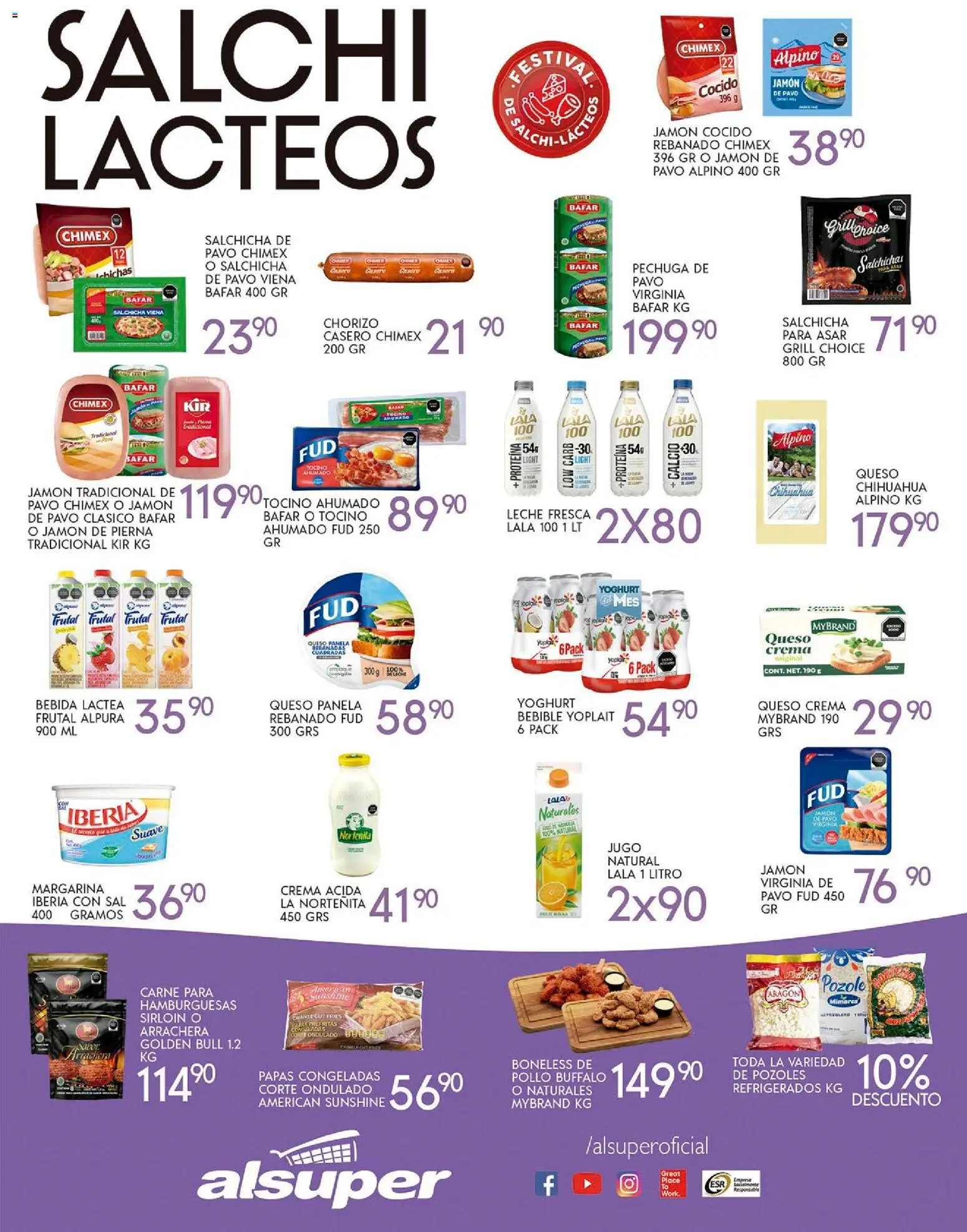 Nuevas ofertas de Alsuper válidas en toda la República Mexicana desde el 24.10.2025. ¡Encuentra las mejores ofertas en Alsuper folleto Saltillo! | Página: 3 | Productos: Jamón cocido, Sal, Jugo, Margarina
