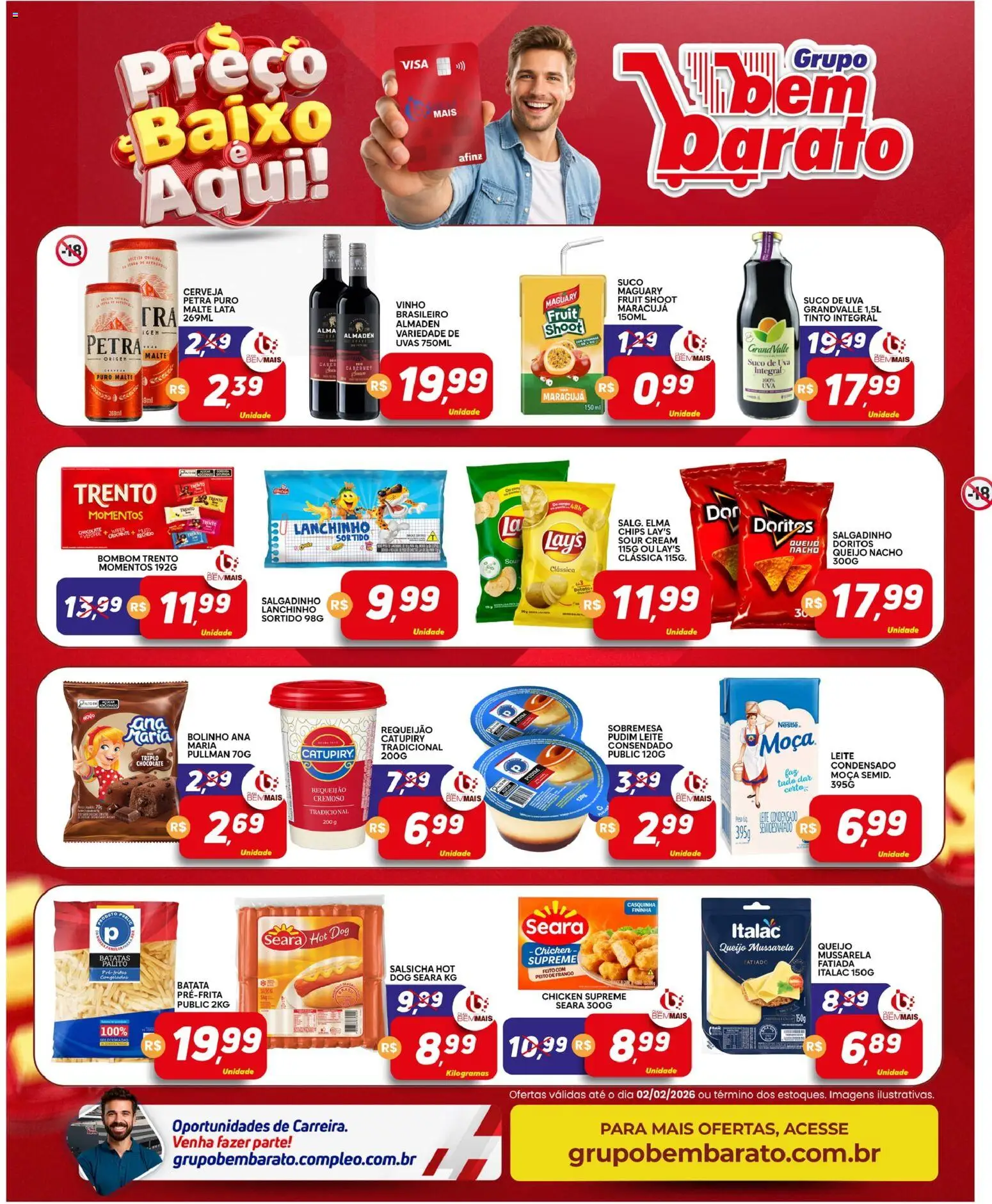 Supermercado Bem Barato Folheto - válido de 27.01.2026 | Página: 3 | Produtos: Maracujá, Chocolate, Cerveja, Bombom