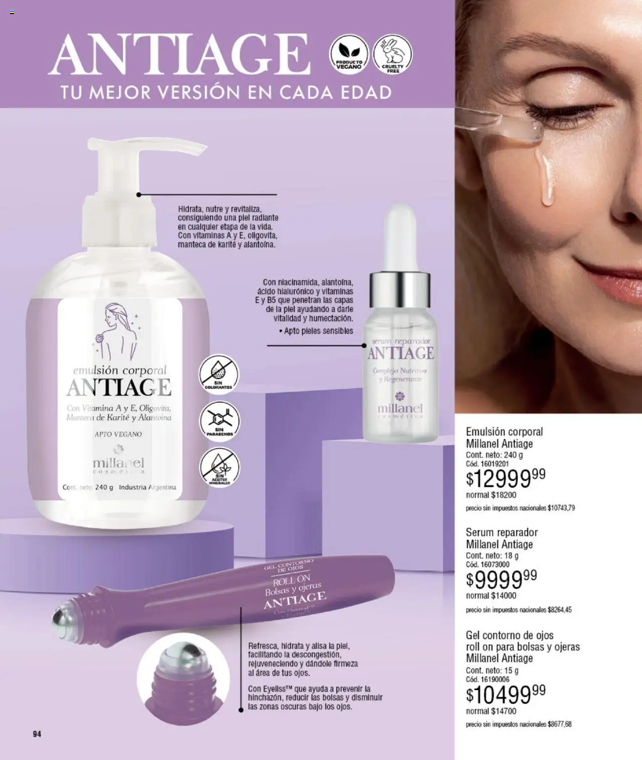 Millanel catálogo │ válido desde el 15.09.2025 | Página: 94 | Productos: Contorno de ojos, Serum, Contorno, Manteca