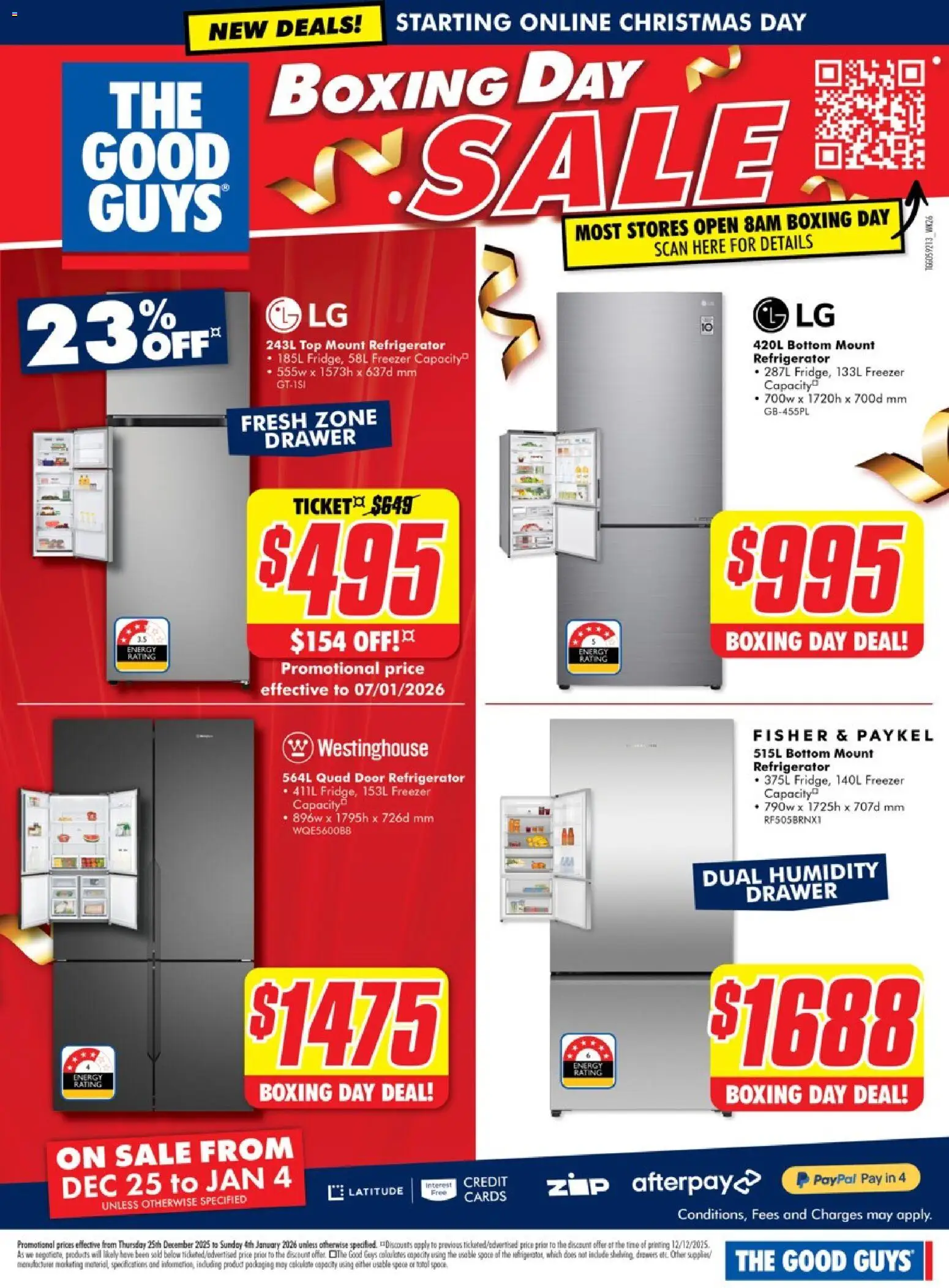 The Good Guys catalogue - valid from 24.12.2025 | Page: 8 | Products: Door, Drawer, Freezer, Refrigerator