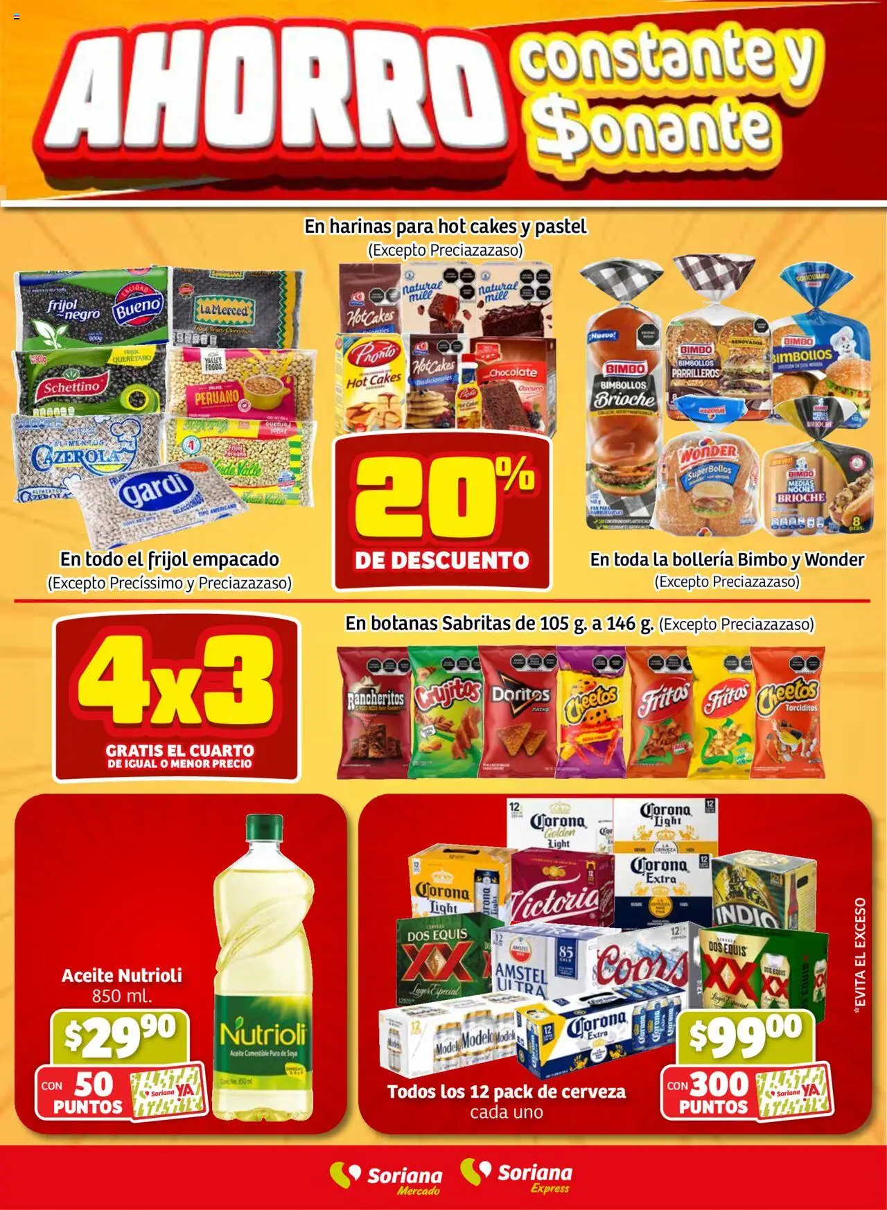 Nuevas ofertas de Soriana válidas en toda la República Mexicana desde el 16.10.2025. ¡Encuentra las mejores ofertas en Soriana - Fin de Semana Mercado: BCS, Son y Sin! | Página: 2 | Productos: Aceite, Pan, Chocolate, Cerveza