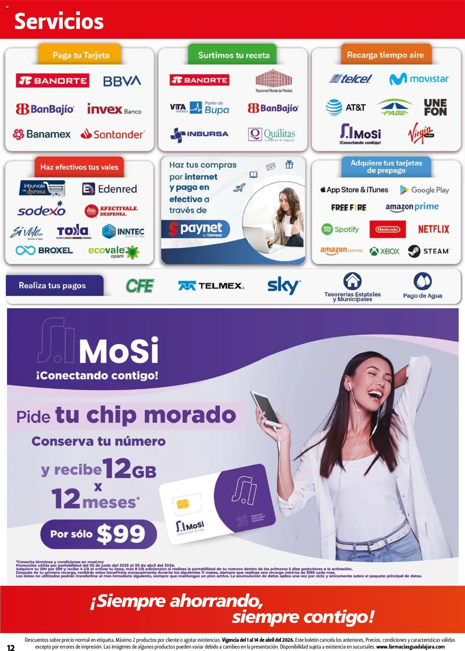 Nuevas ofertas de Farmacia Guadalajara válidas en toda la República Mexicana desde el 01.04.2026. ¡Encuentra las mejores ofertas en Farmacia Guadalajara catálogo! | Página: 12
