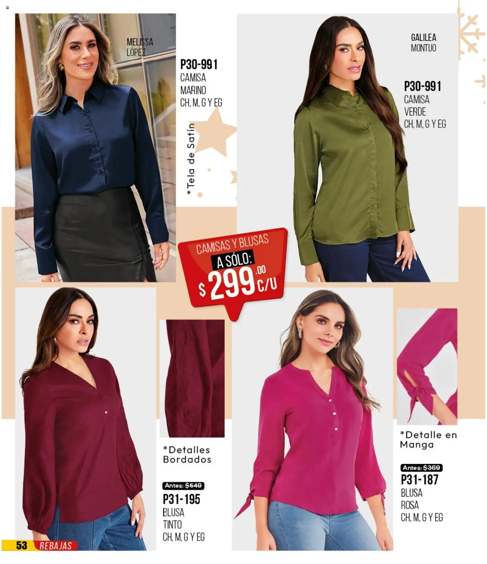 Nuevas ofertas de Cklass válidas en toda la República Mexicana desde el 30.11.2025. ¡Encuentra las mejores ofertas en Cklass catálogo Rebajas Navideñas Ropa! | Página: 54 | Productos: Blusa, Camisa, Manga