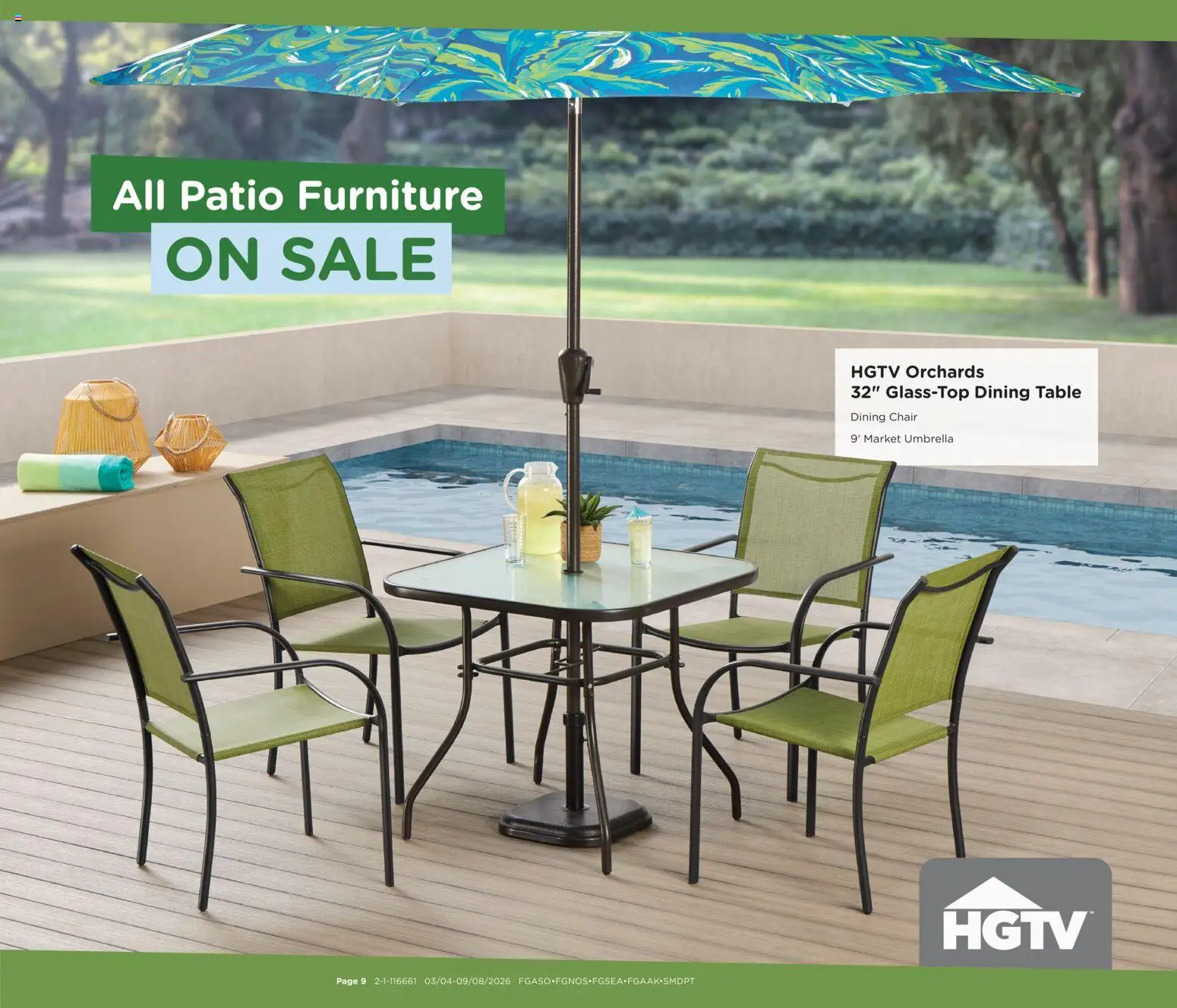 Fred Meyer Home & Apparel - valid from 04.03.2026 | Page: 9 | Products: Table, Chair, Umbrella