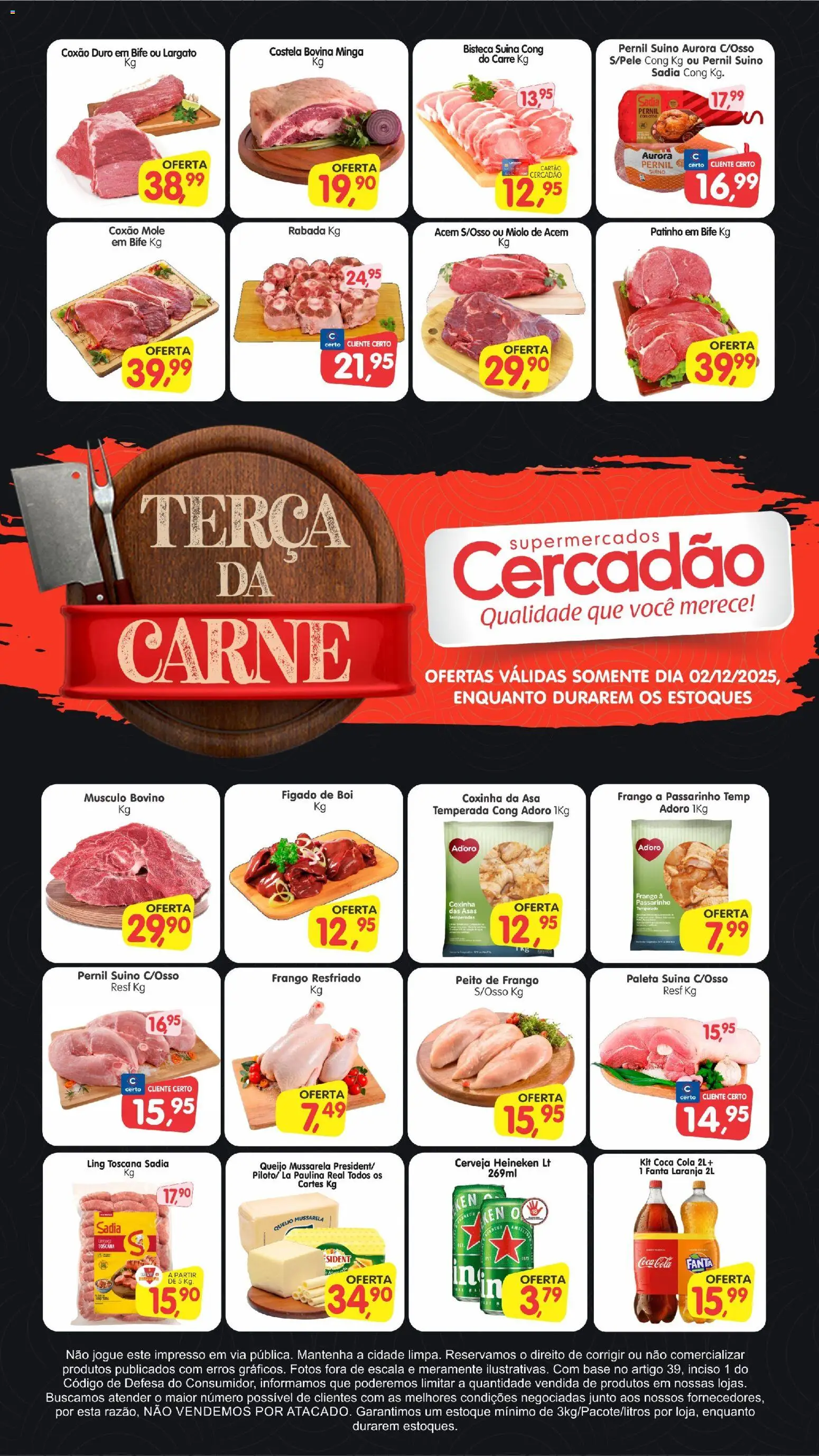 Cercadão Folheto - válido de 02.12.2025 | Página: 1 | Produtos: Pernil, Base, Carne, Frango