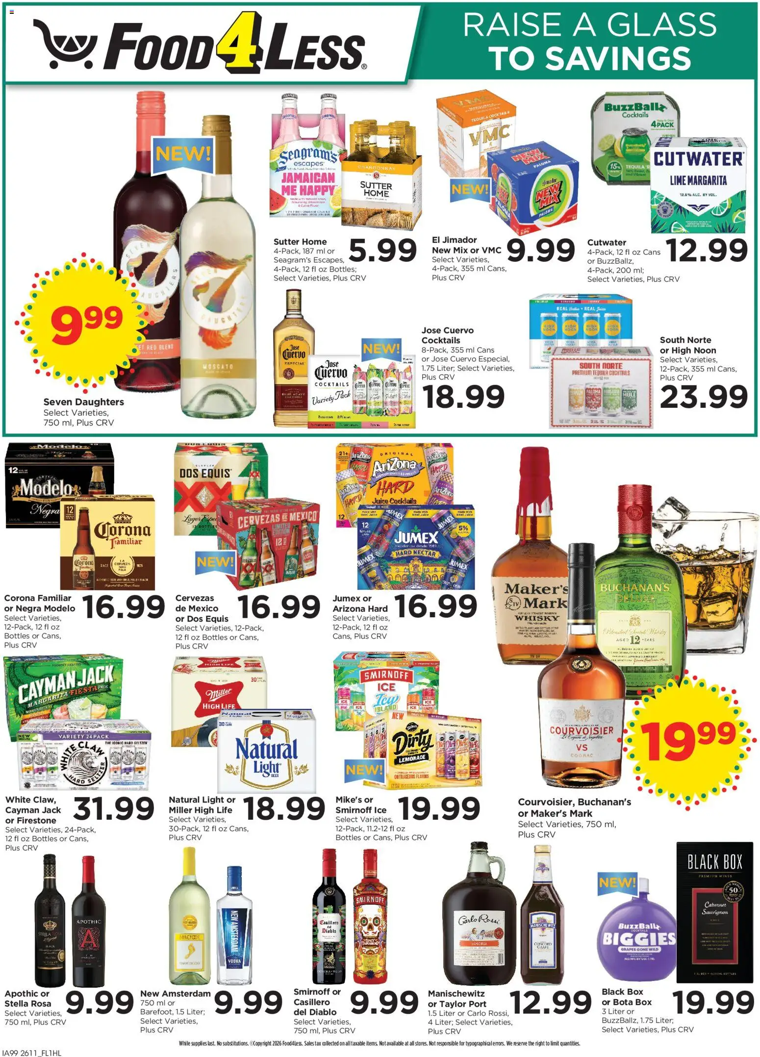 Food 4 Less Weekly Ad - valid from 15.04.2026 | Page: 8 | Products: Juice, Vodka, Lime, Grapes