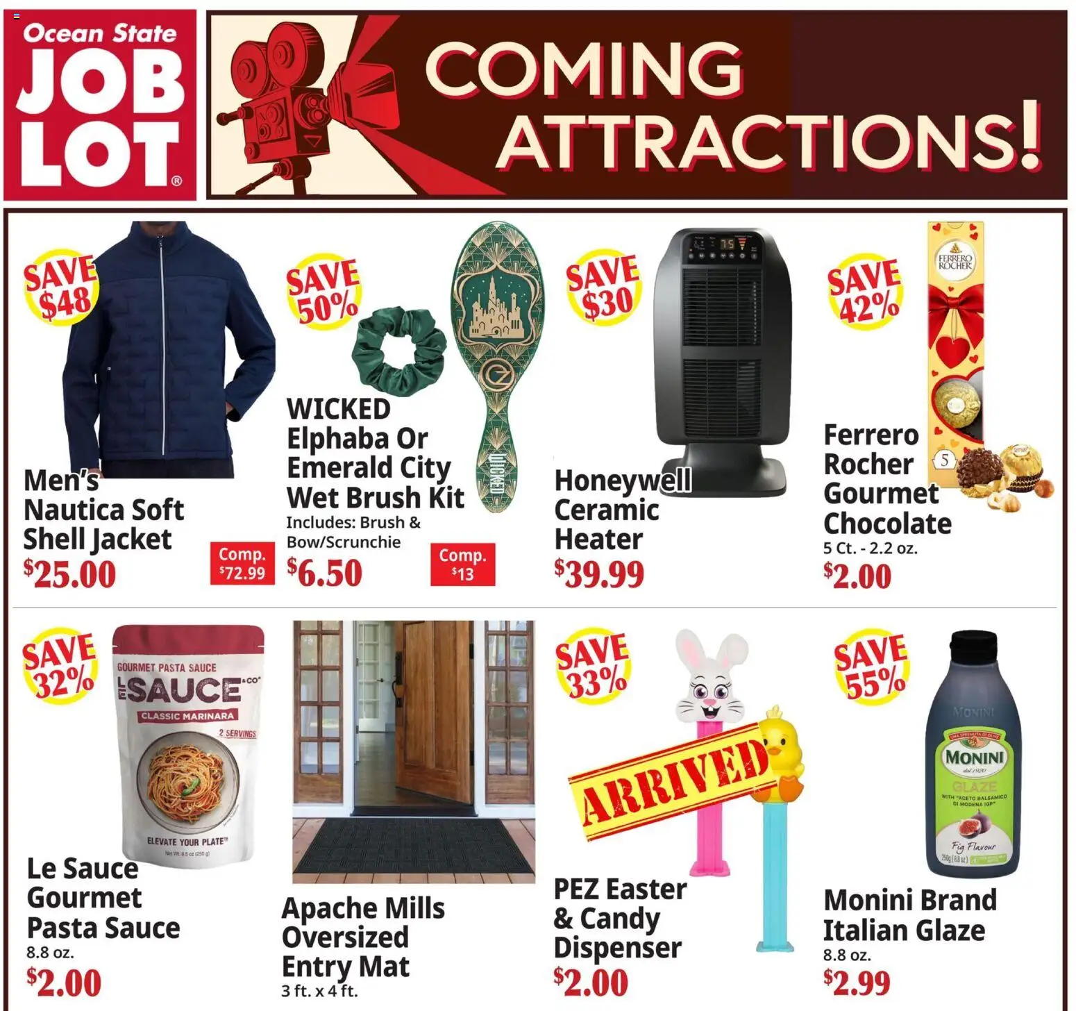 Ocean State Job Lot Ad - valid from 19.02.2026 | Page: 1 | Products: Brush, Pasta, Jacket, Sauce