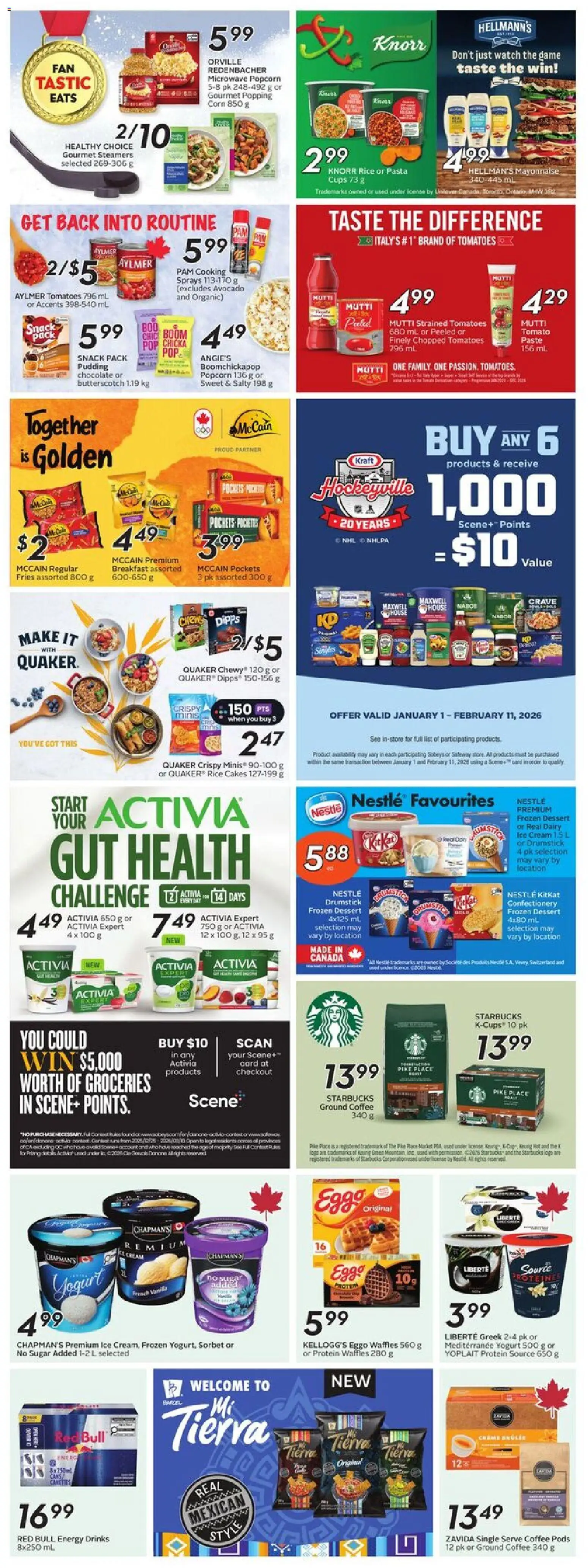 Sobeys flyer valid from 01.01.2026 | Page: 20 | Products: Pasta, Cream, Game, Chocolate