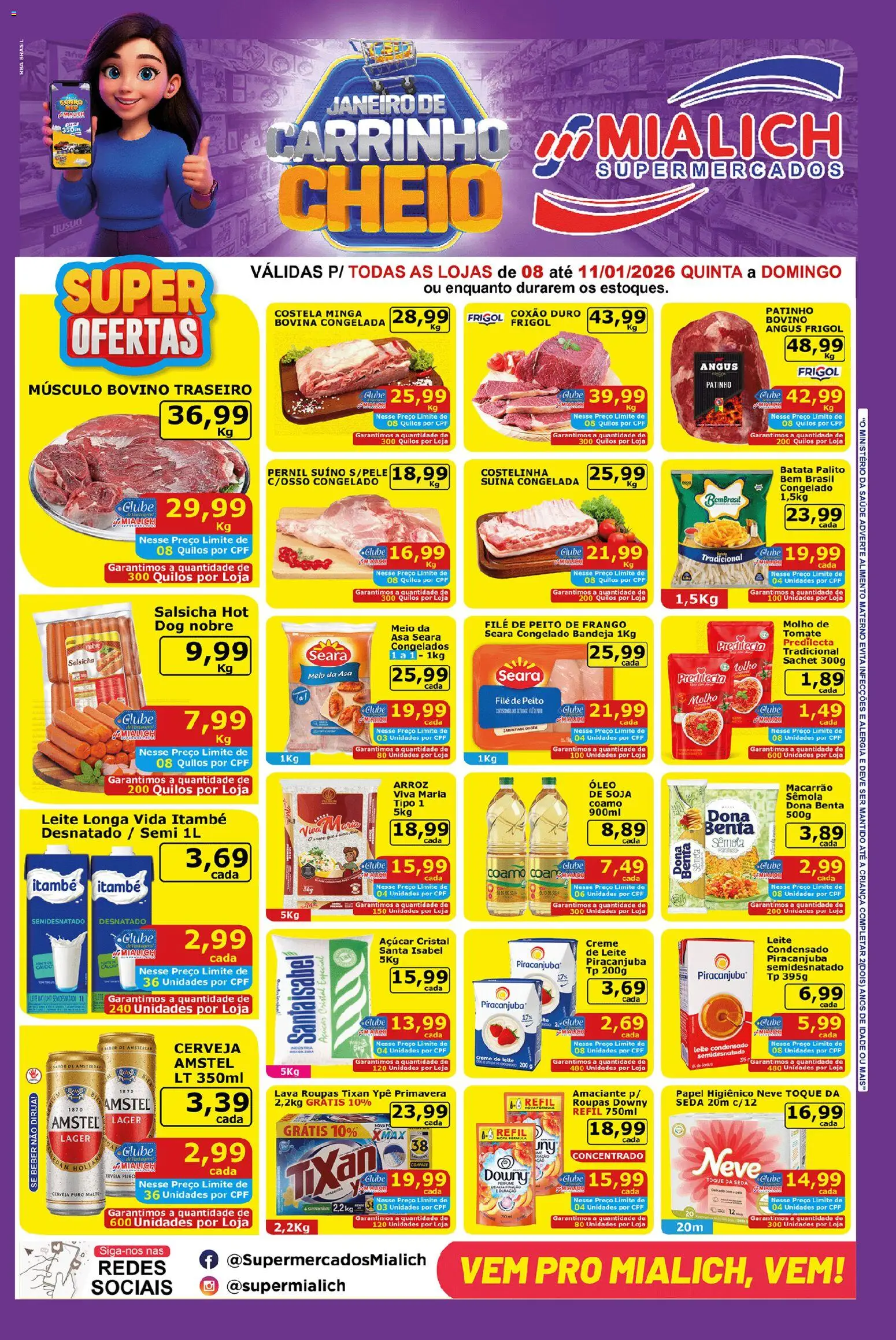 Mialich Supermercados Folheto - válido de 08.01.2026 | Página: 1 | Produtos: Carrinho