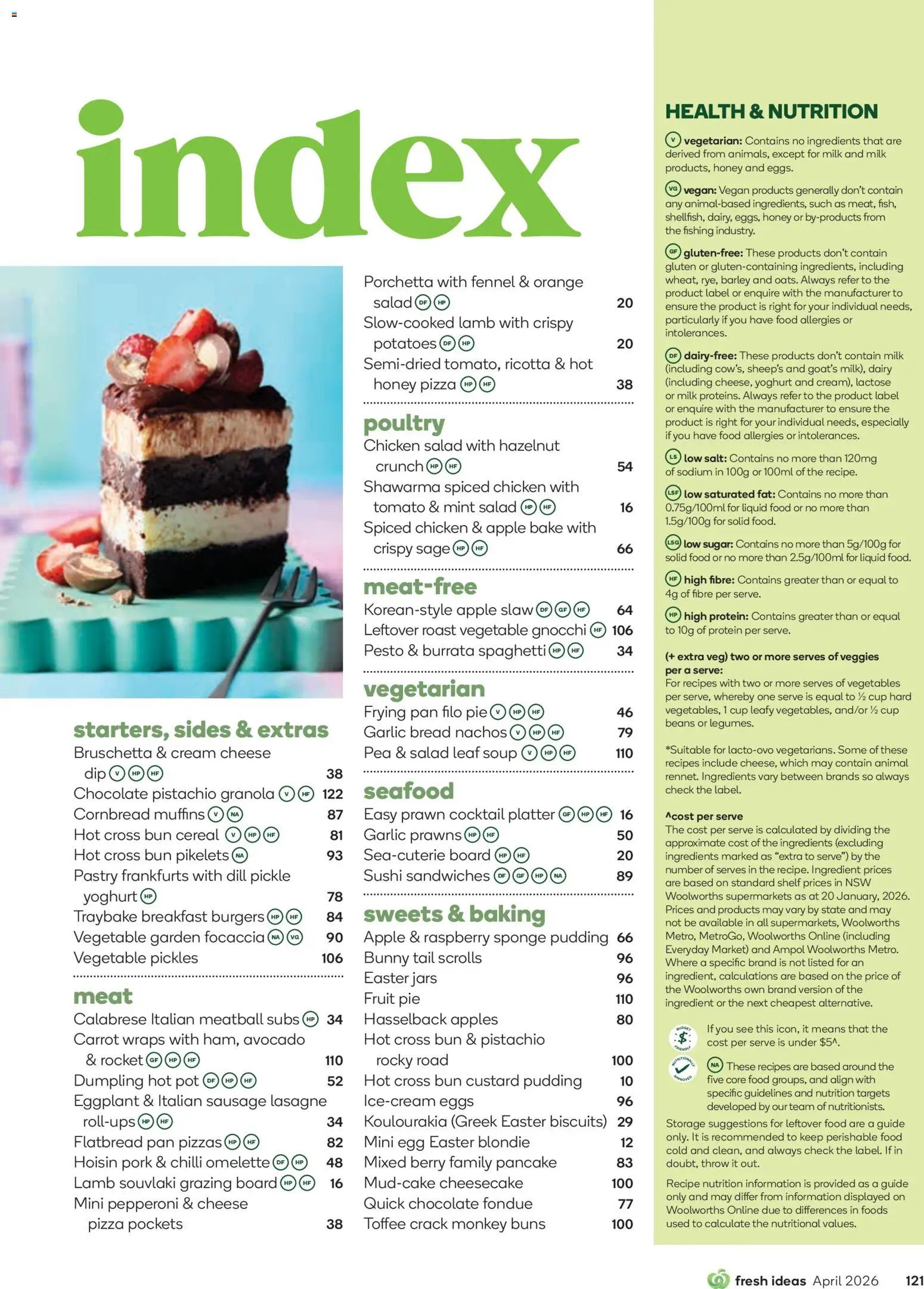 Woolworths catalogue - valid from 01.04.2026 | Page: 121 | Products: Chocolate, Granola, Biscuits, Garlic