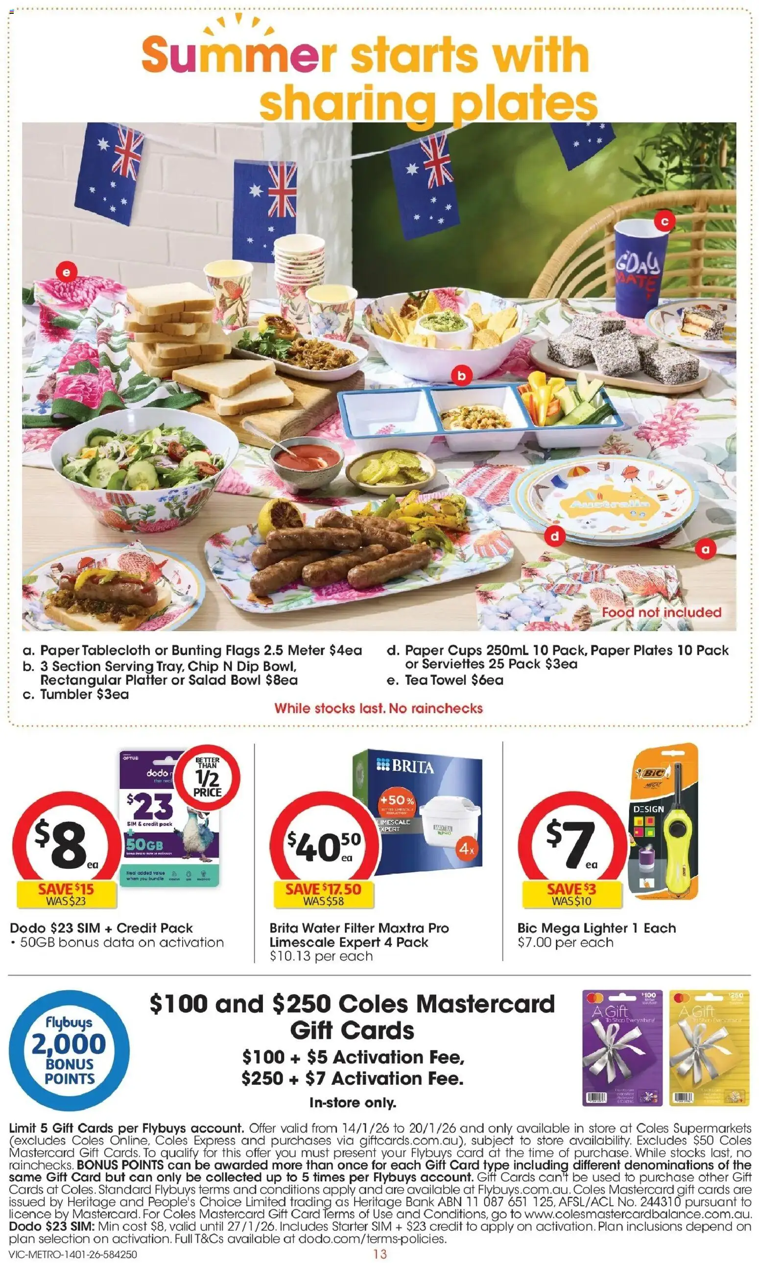 Coles catalogue - valid from 14.01.2026 | Page: 13 | Products: Cups, Tea, Salad, Date