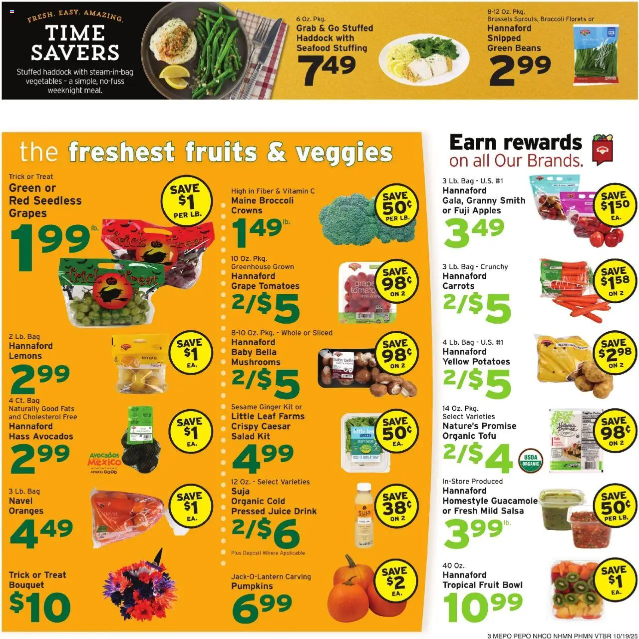 Hannaford Weekly Ad - valid from 19.10.2025 | Page: 3 | Products: Vitamin, Ginger, Vegetables, Bag