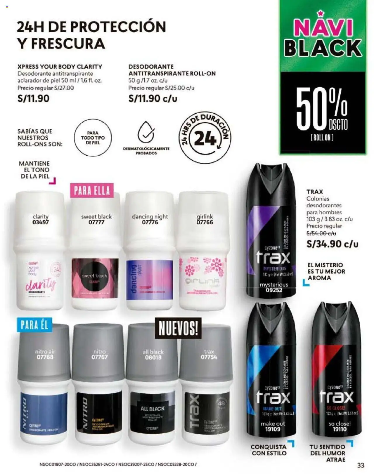 Catálogo CyZone válido desde 24.10.2025 | Página: 33 | Productos: Desodorante, Antitranspirante