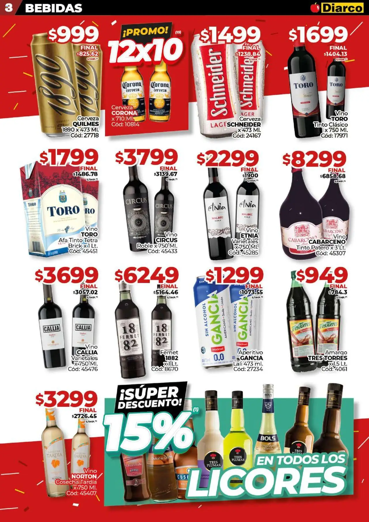 Diarco ofertas │ válido desde el 11.08.2025 | Página: 8 | Productos: Dulce de leche, Limón, Leche, Cerveza