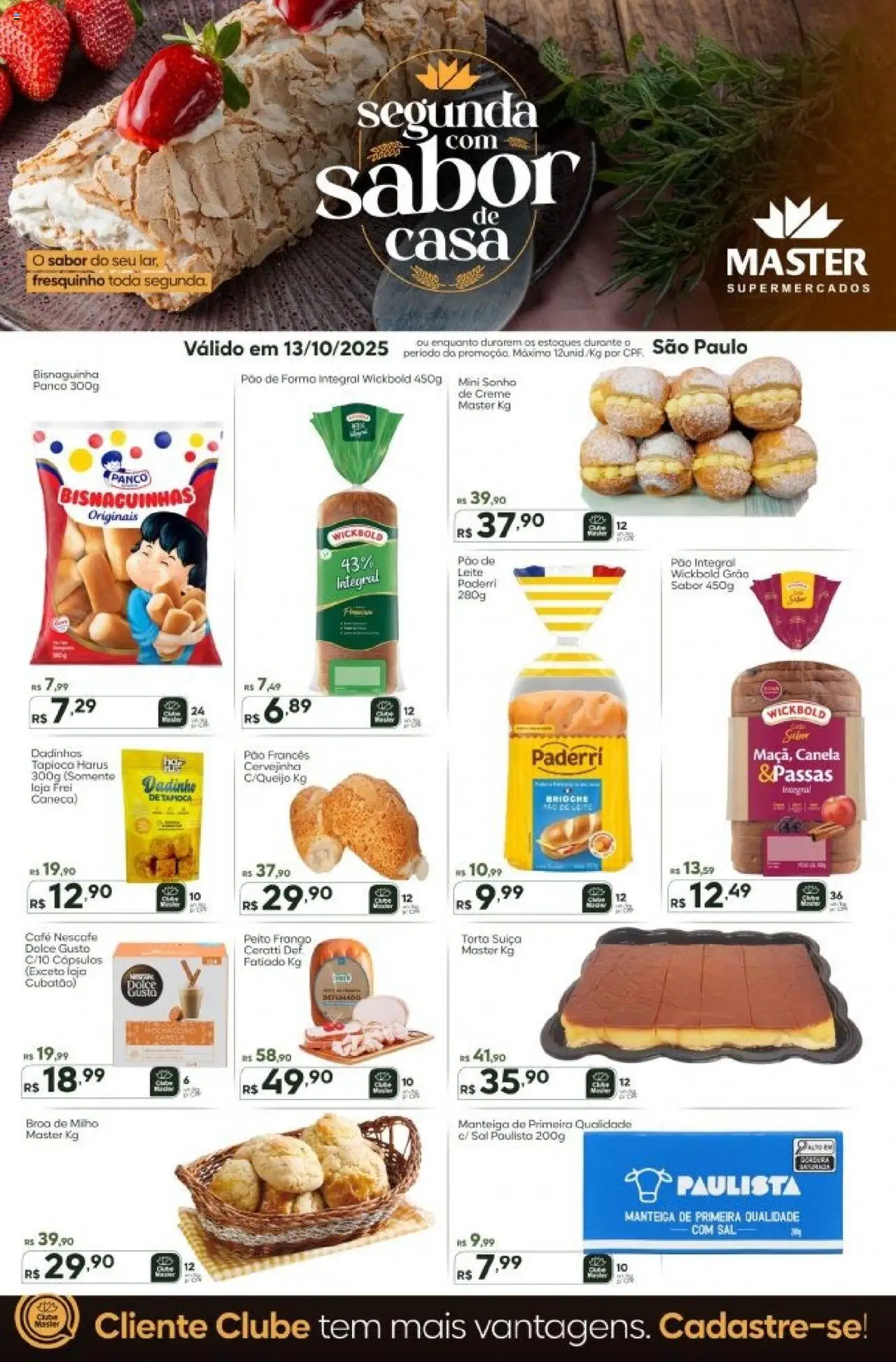 Master Folheto - válido de 13.10.2025 | Página: 1 | Produtos: Manteiga, Pão, Pão de forma, Pão francês
