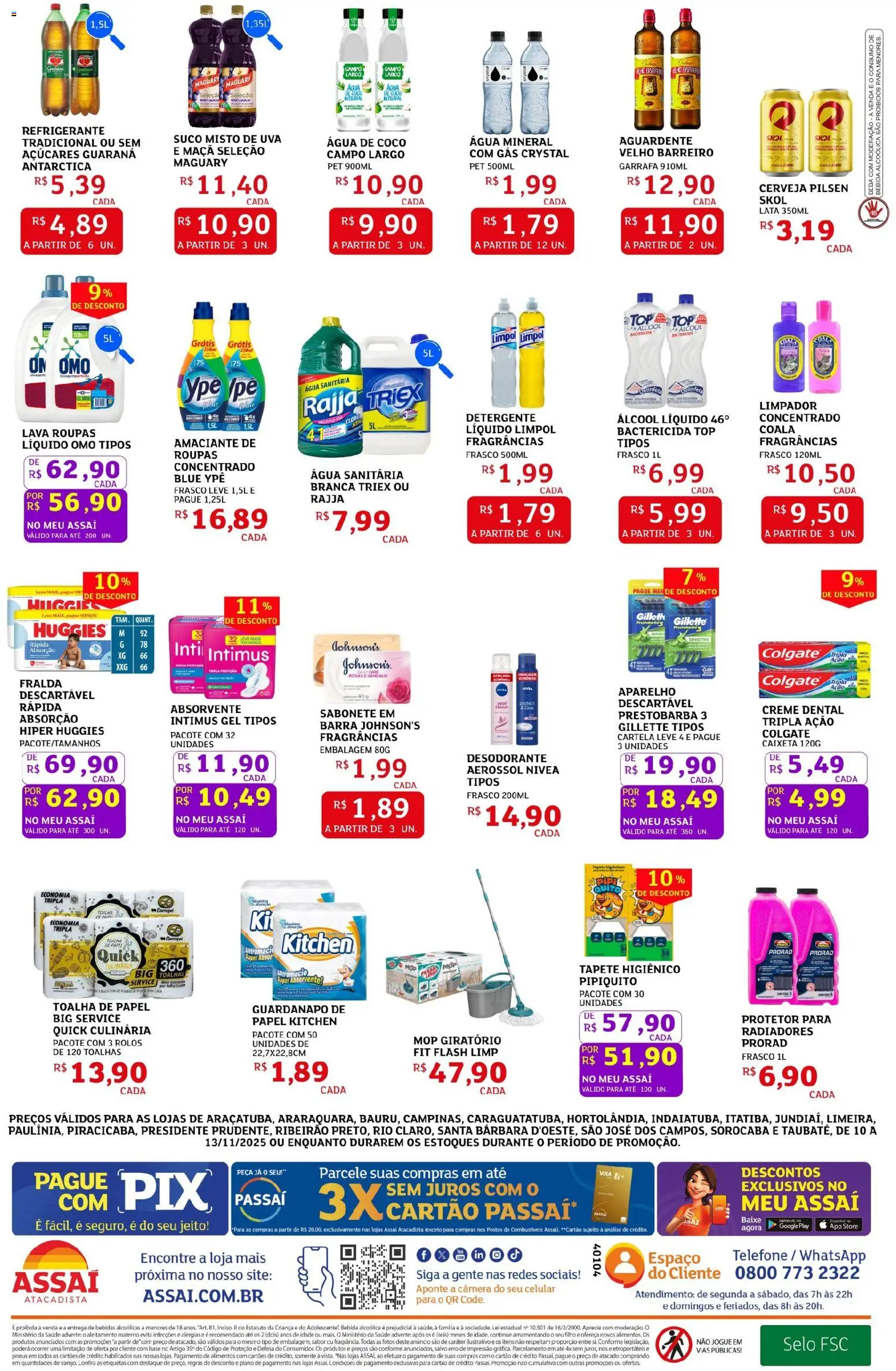 Assaí Atacadista Folheto - válido de 10.11.2025 | Página: 4 | Produtos: Água de coco, Guaraná, Roupas, Creme dental
