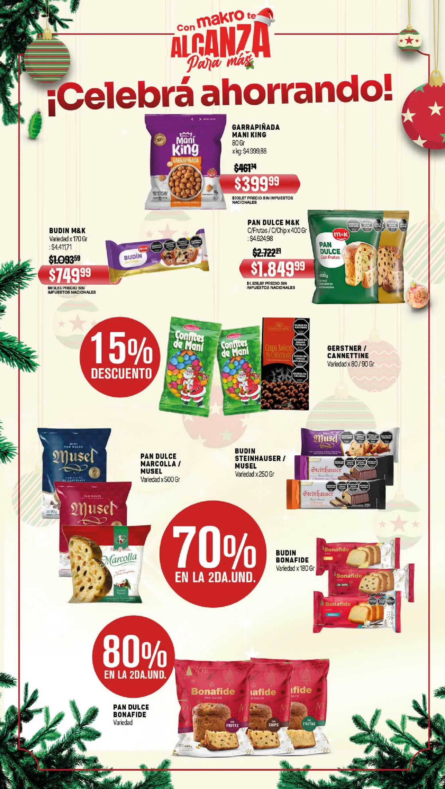 Makro ofertas │ válido desde el 18.12.2025 | Página: 2 | Productos: Budín, Mani, Chocolate, Té