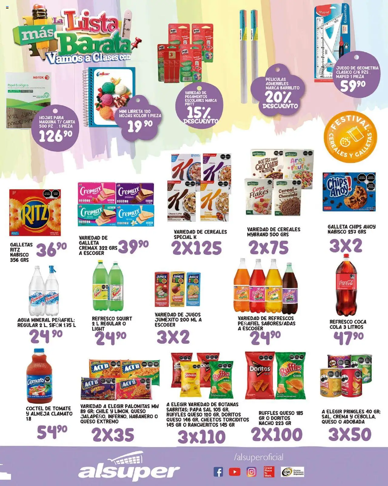 Nuevas ofertas de Alsuper válidas en toda la República Mexicana desde el 22.08.2025. ¡Encuentra las mejores ofertas en Alsuper - Folleto! | Página: 3 | Productos: Papa, Refresco, Galletas, Juego