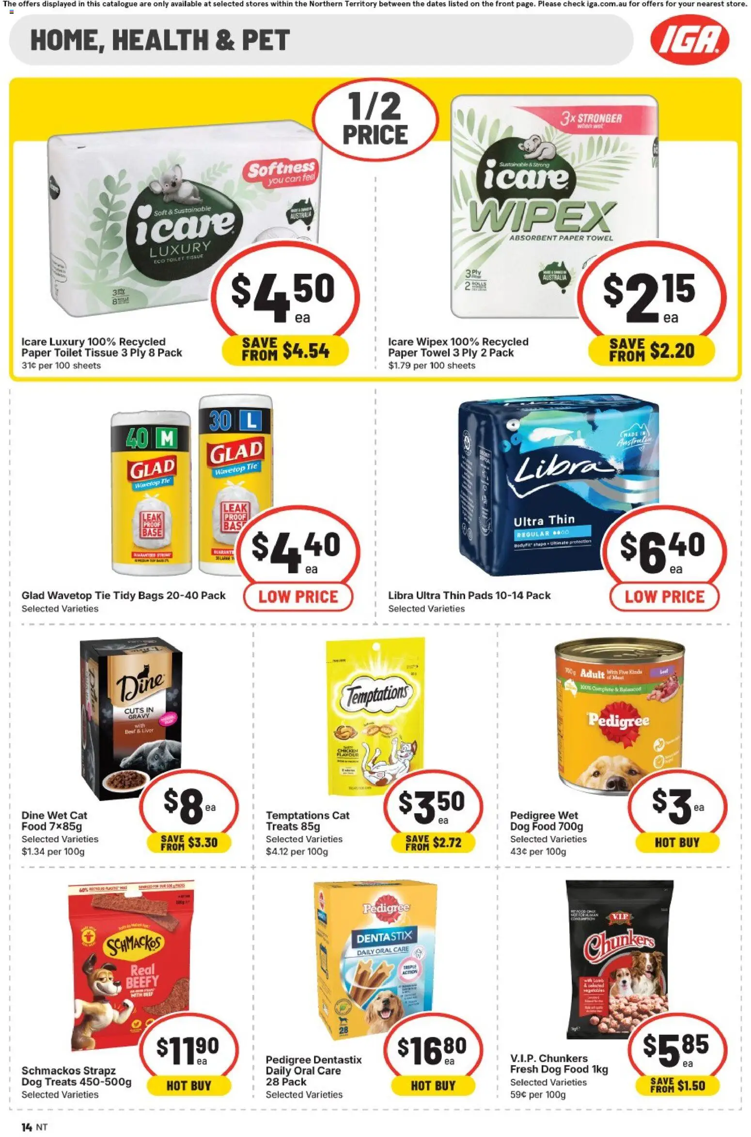 IGA catalogue - valid from 24.12.2025 | Page: 14 | Products: Chicken, Beef, Dog food, Tie