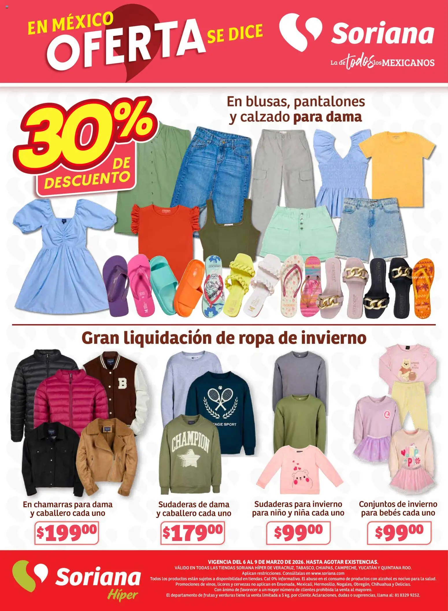 Nuevas ofertas de Soriana válidas en toda la República Mexicana desde el 05.03.2026. ¡Encuentra las mejores ofertas en Soriana Fin de Semana Híper: Ver, Tab, Chis, Camp, Yuc y Q. Roo! | Página: 14 | Productos: Pantalones, Ropa
