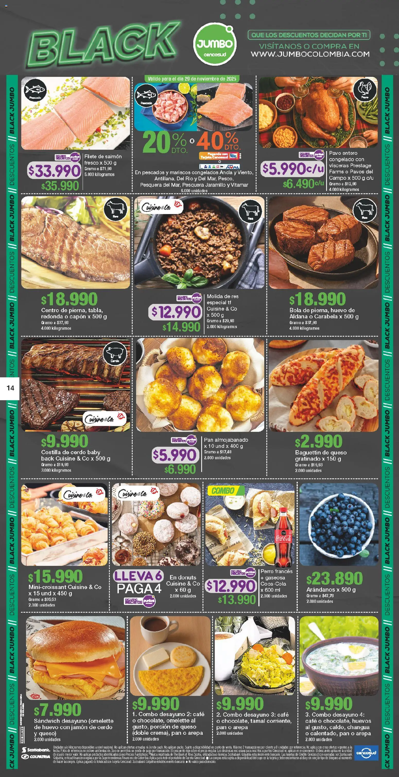 Jumbo revista - valida desde el 27.11.2025 | Página: 14 | Productos: Arepa, Gaseosa, Huevo, Ducha Bidet