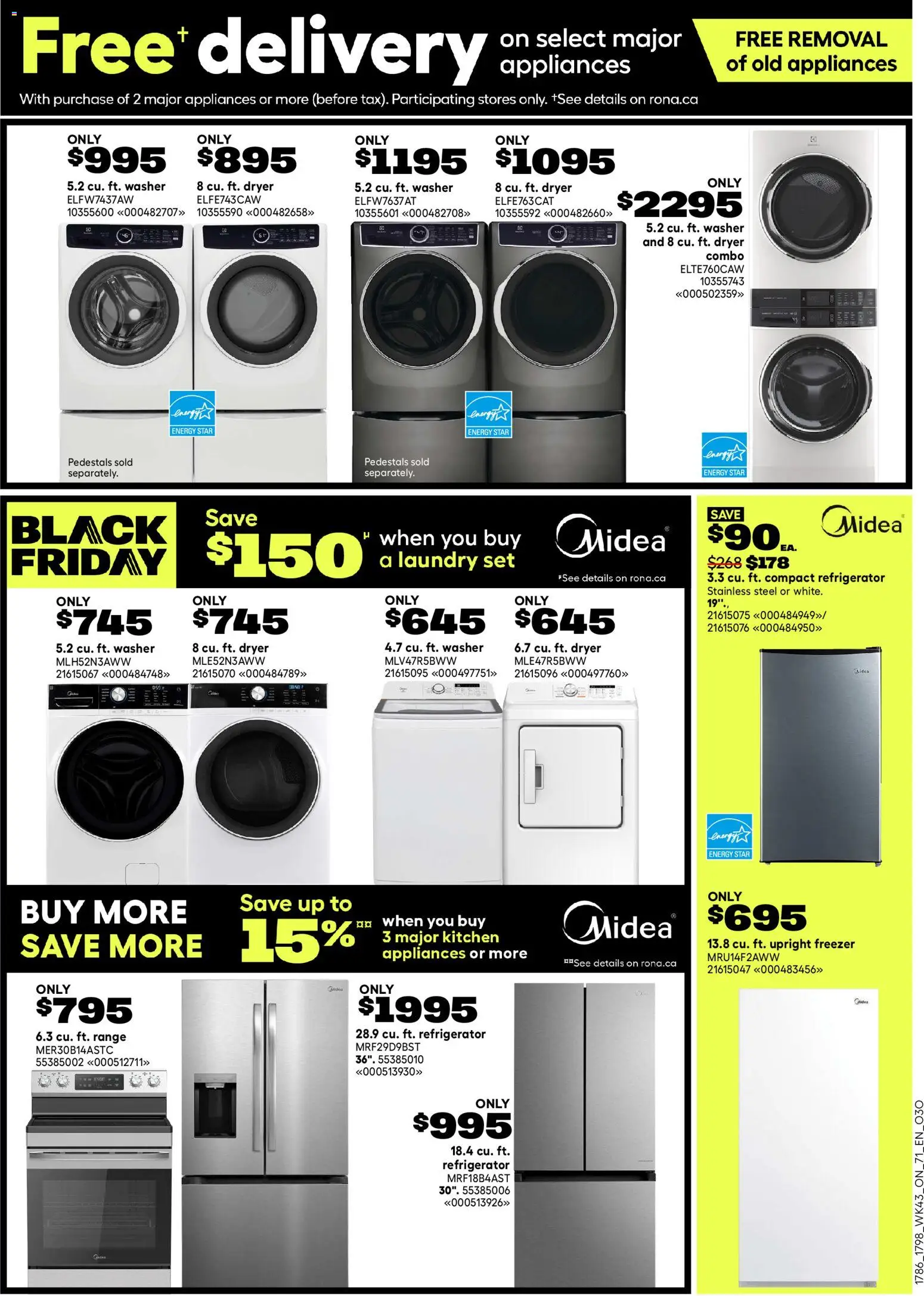 Rona flyer valid from 20.11.2025 | Page: 17 | Products: Refrigerator, Freezer, Dryer