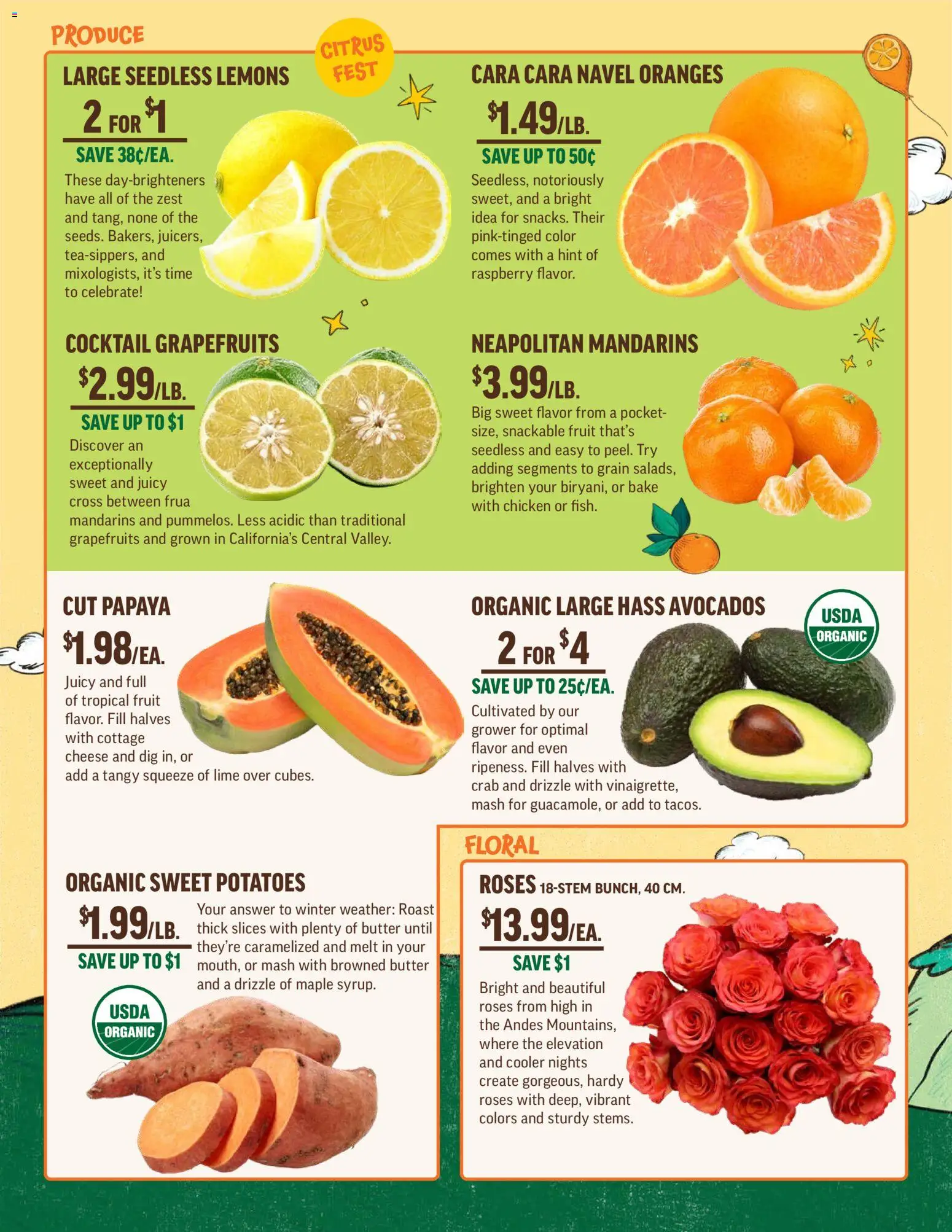 Central Market Weekly Ad - valid from 21.01.2026 | Page: 2 | Products: Mandarins, Oranges, Potatoes, Raspberry