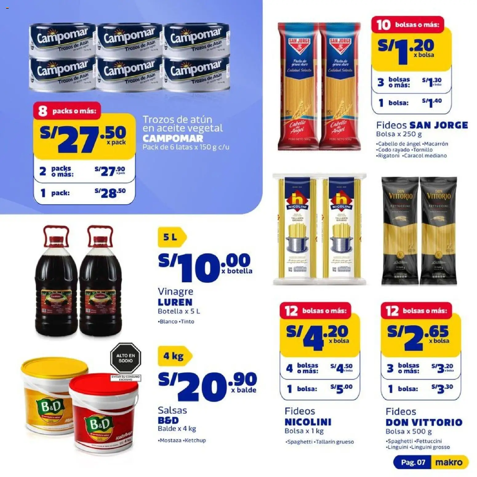 Catálogo Makro válido desde 02.01.2026 | Página: 7 | Productos: Aceite, Fideos, Bolsa