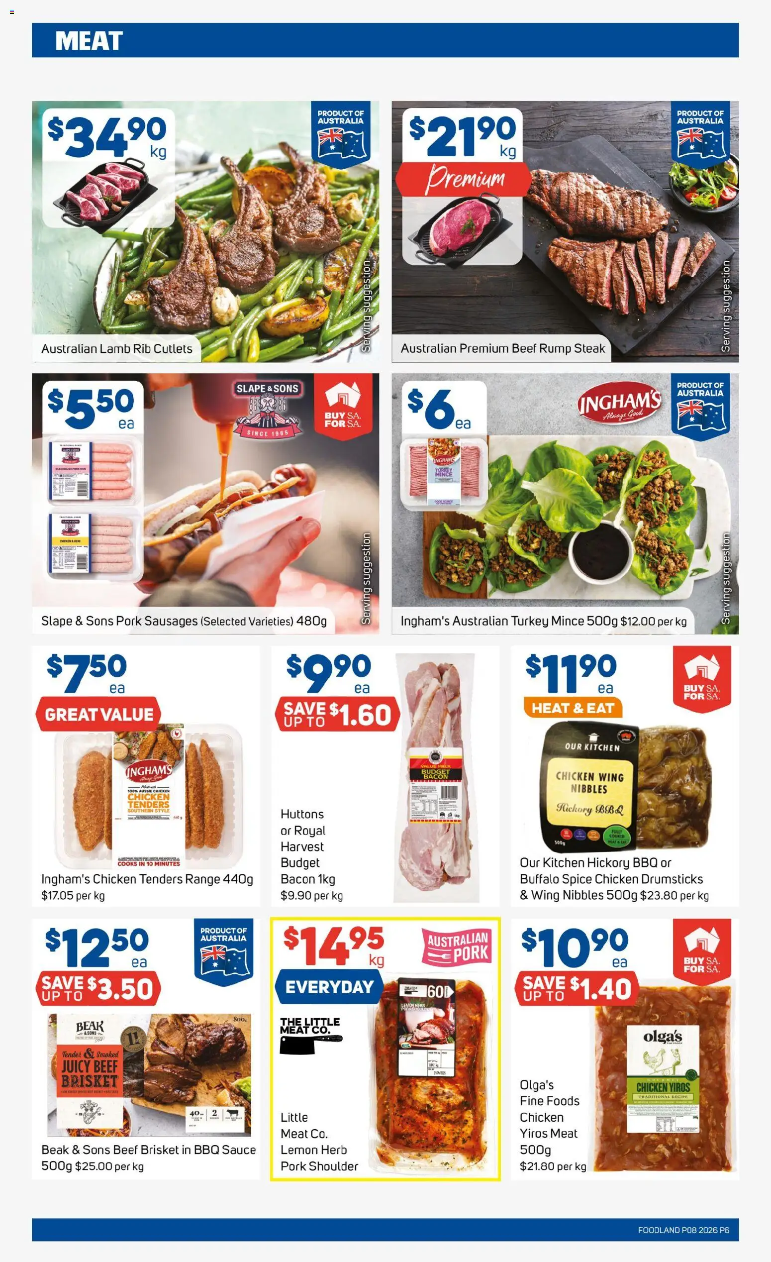 Foodland catalogue - valid from 18.02.2026 | Page: 6 | Products: BBQ Sauce, Pork, Lemon, Turkey