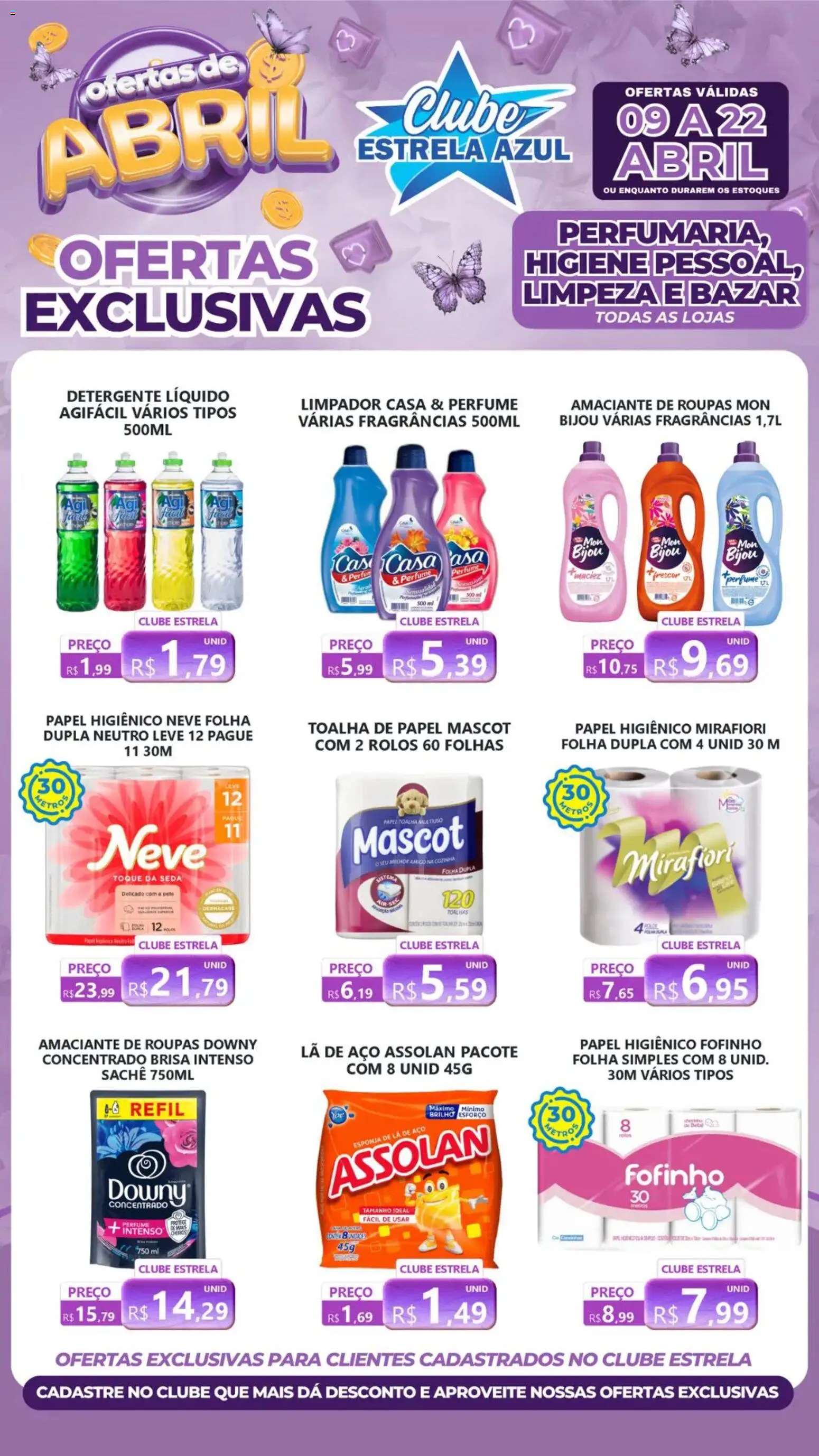 Estrela Azul Folheto - válido de 09.04.2026 | Página: 2 | Produtos: Perfume, Amaciante de roupas, Detergente, Papel higiênico