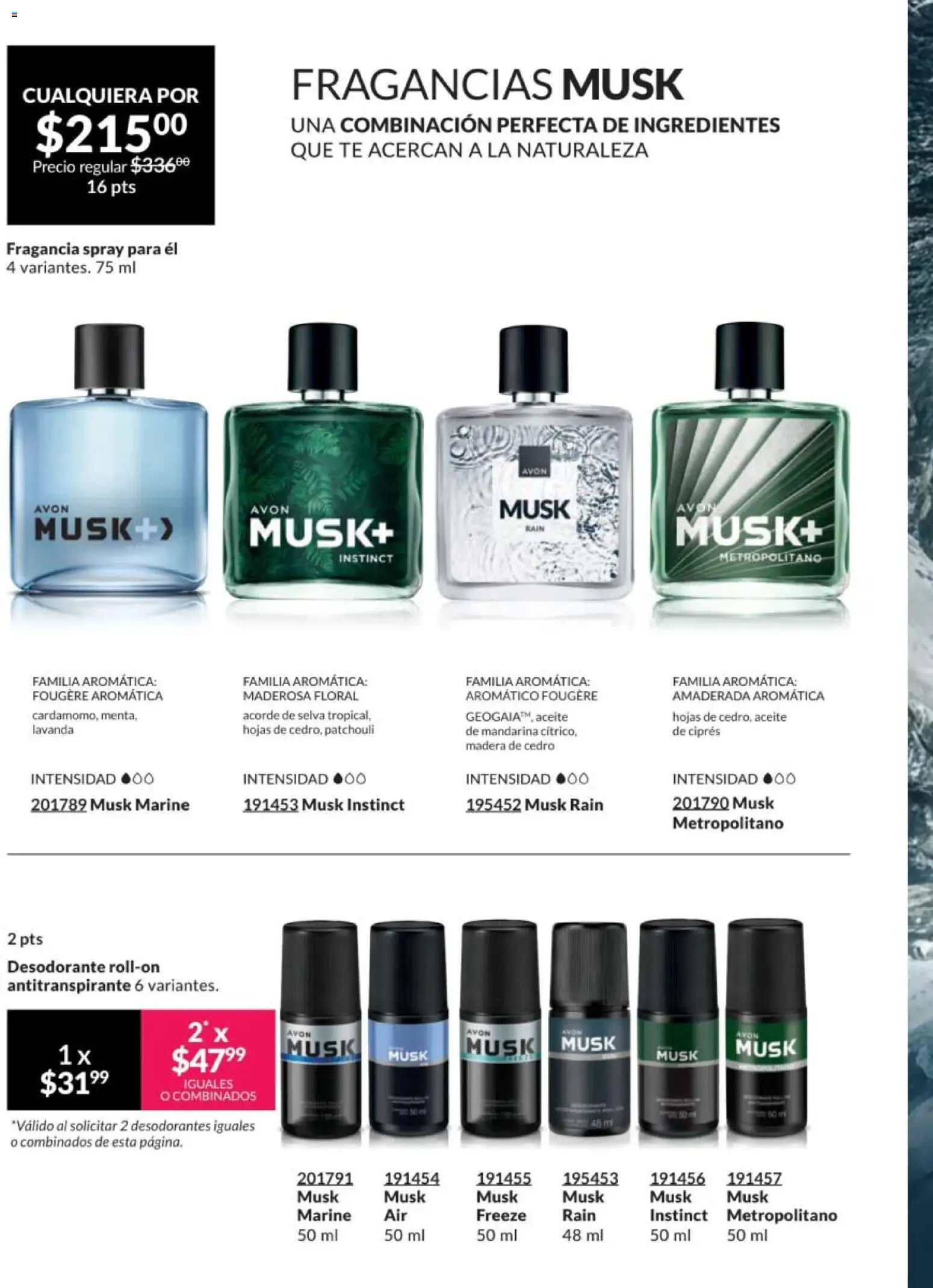 Nuevas ofertas de AVON válidas en toda la República Mexicana desde el 30.01.2026. ¡Encuentra las mejores ofertas en AVON campaña 3 2026! | Página: 94 | Productos: Desodorante, Antitranspirante, Aceite, Fragancia