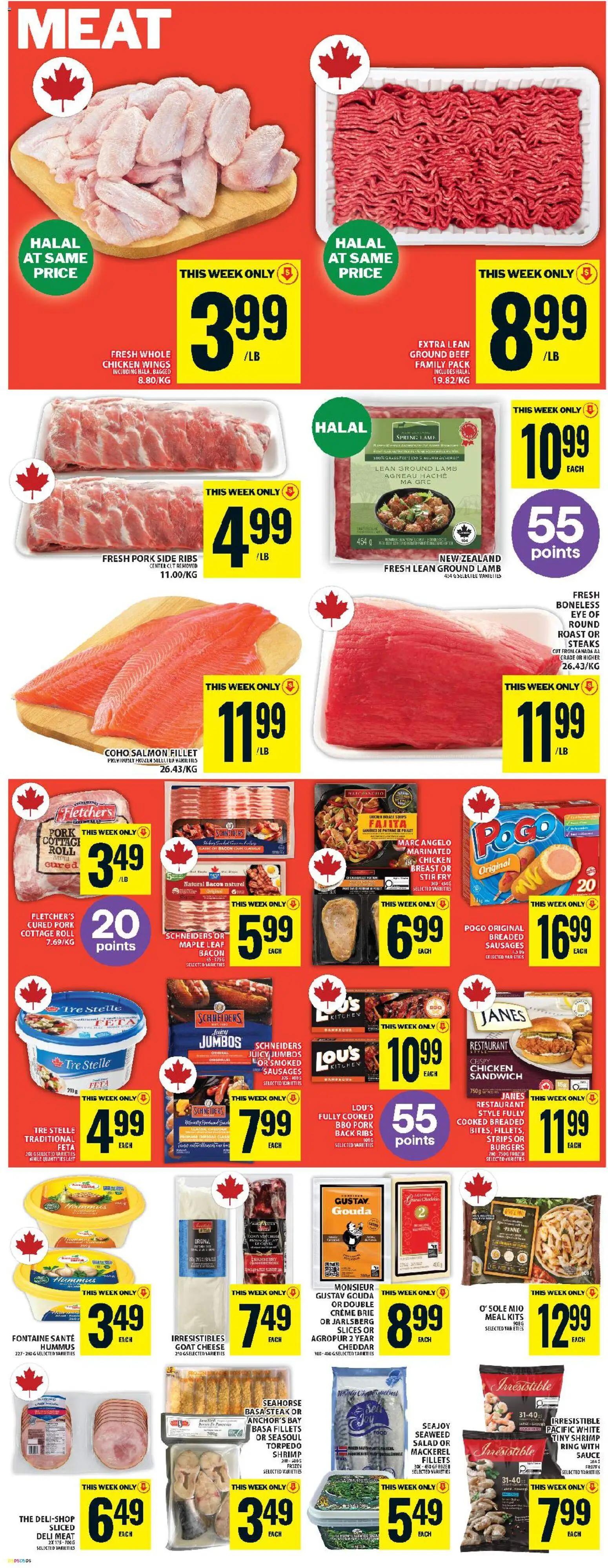 Food Basics flyer valid from 30.04.2026 | Page: 7 | Products: Salad, Chicken wings, Cheese, Pork