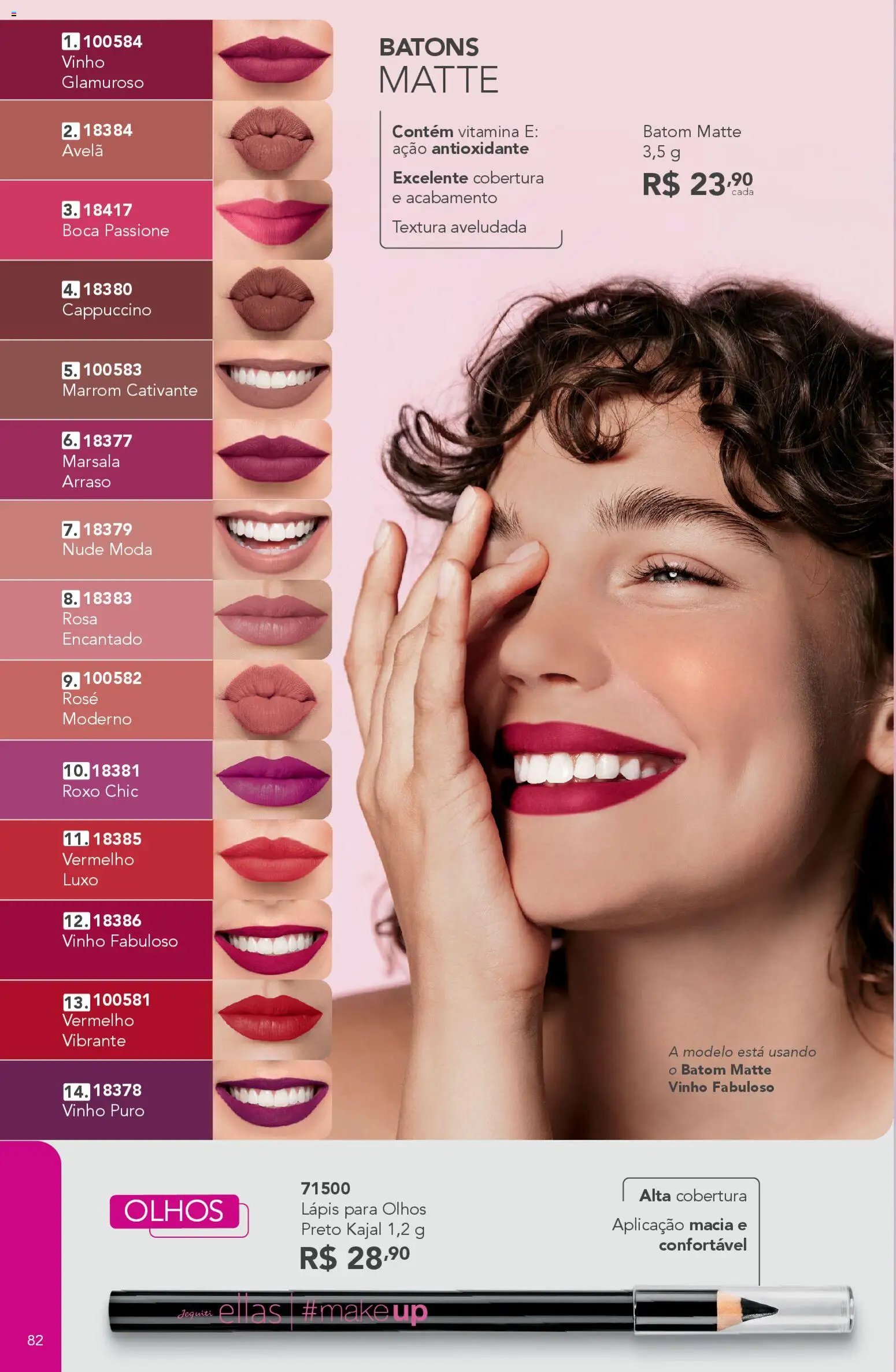 Jequiti Folheto - válido de 30.01.2026 | Página: 82 | Produtos: Batom, Lápis, Vinho, Avelã