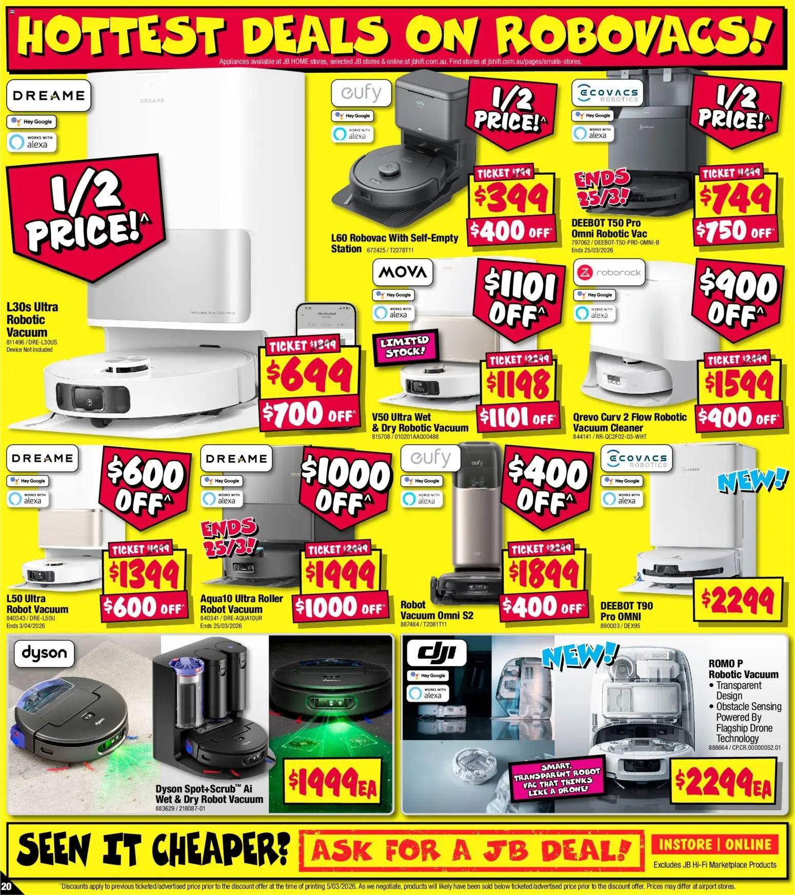 JB Hi-Fi catalogue - valid from 19.03.2026 | Page: 20 | Products: Cleaner, Device, Vacuum cleaner, Robot