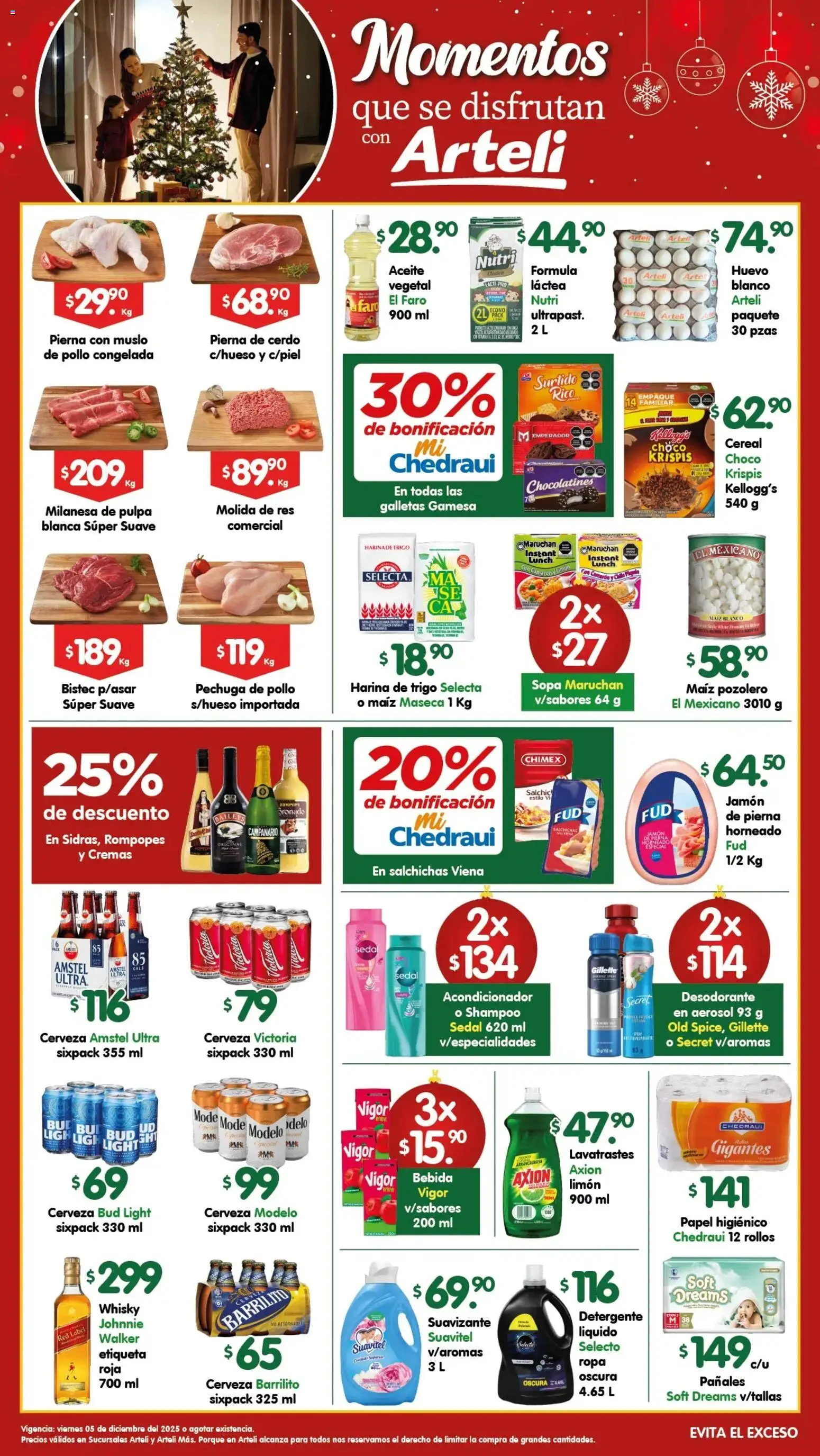 Nuevas ofertas de Arteli válidas en toda la República Mexicana desde el 05.12.2025. ¡Encuentra las mejores ofertas en Arteli folleto! | Página: 1 | Productos: Sopa, Res, Suavizante, Acondicionador