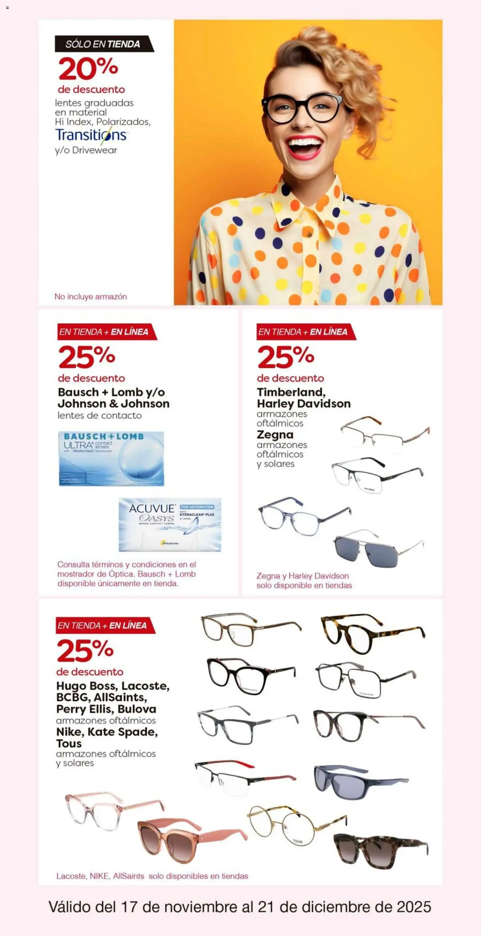 Nuevas ofertas de Costco válidas en toda la República Mexicana desde el 17.11.2025. ¡Encuentra las mejores ofertas en Costco catálogo! | Página: 38 | Productos: Lentes